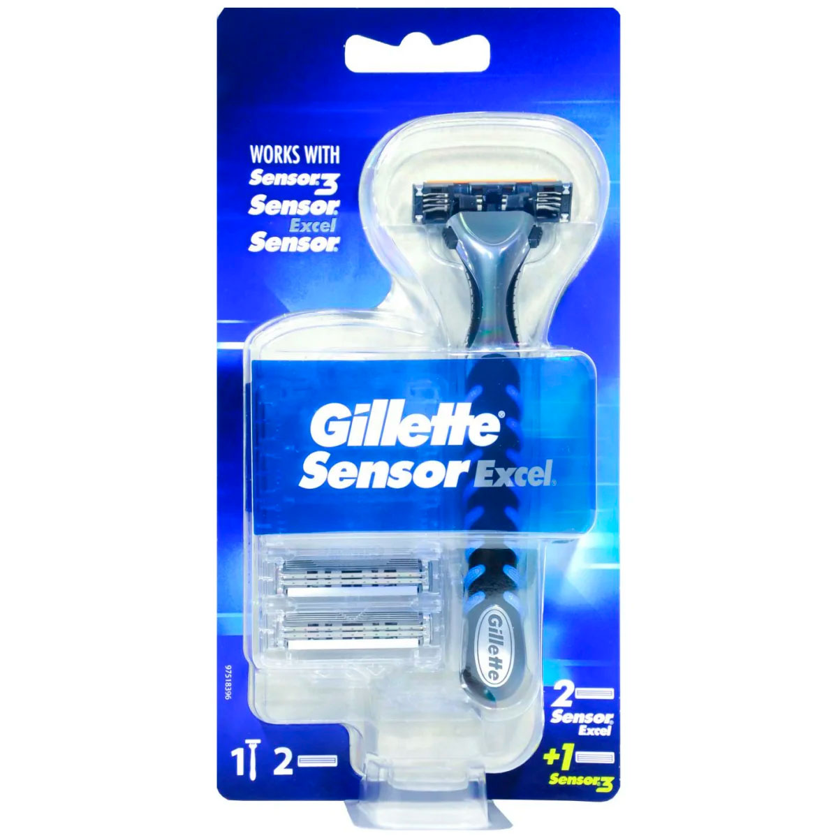 Gillette Sensor EXCEL Rasierer + 3 Stk. Rasierklingen