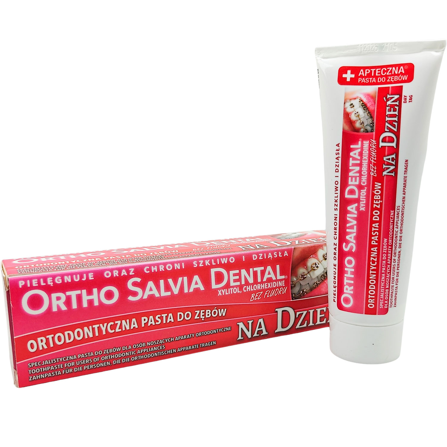 Kieferorthopädische Zahnpasta für Zahnspangen ATOS Ortho Salvia Classic Day 75 ml