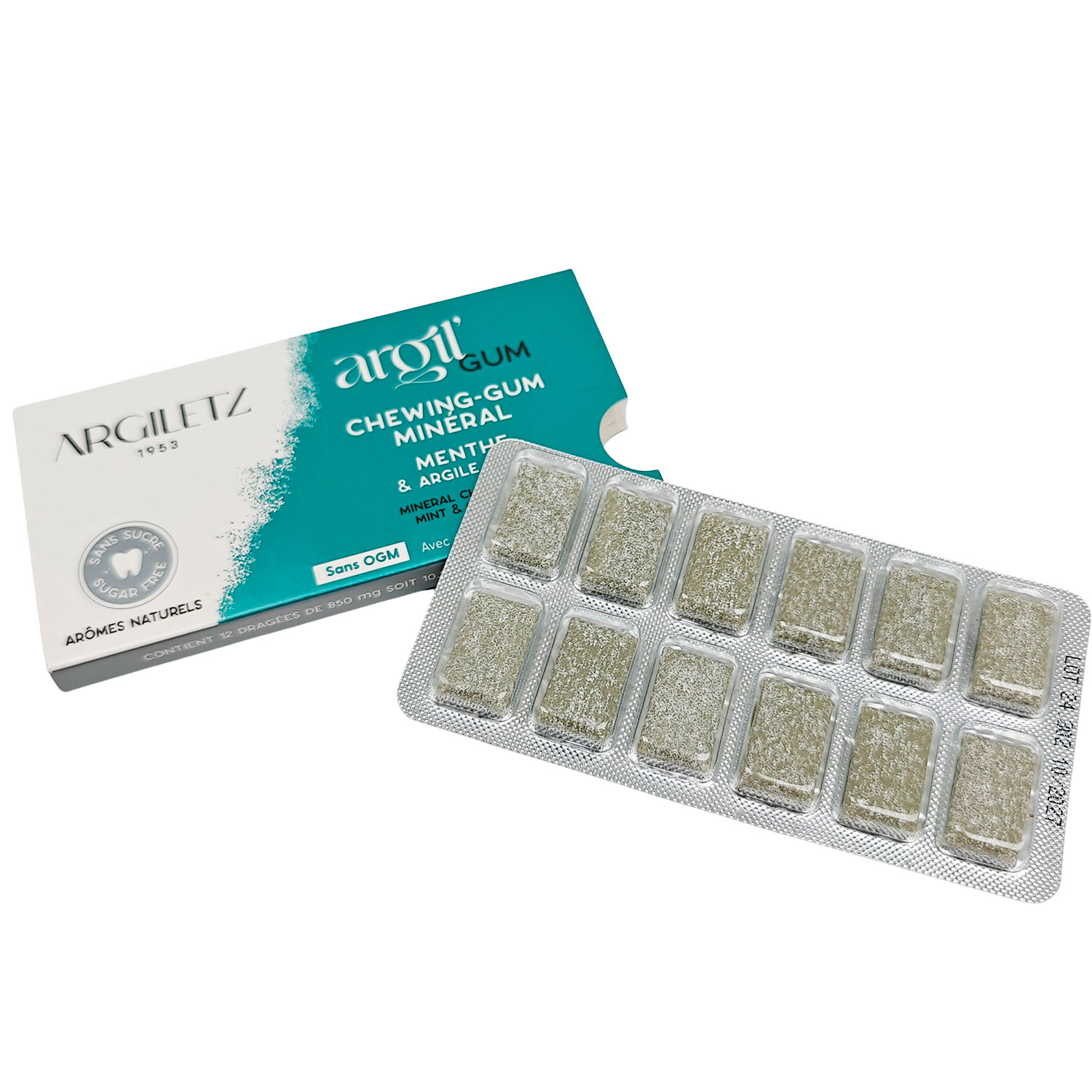Mineral Tyggegummi Argiletz Mint & Green Clay 12 stk.
