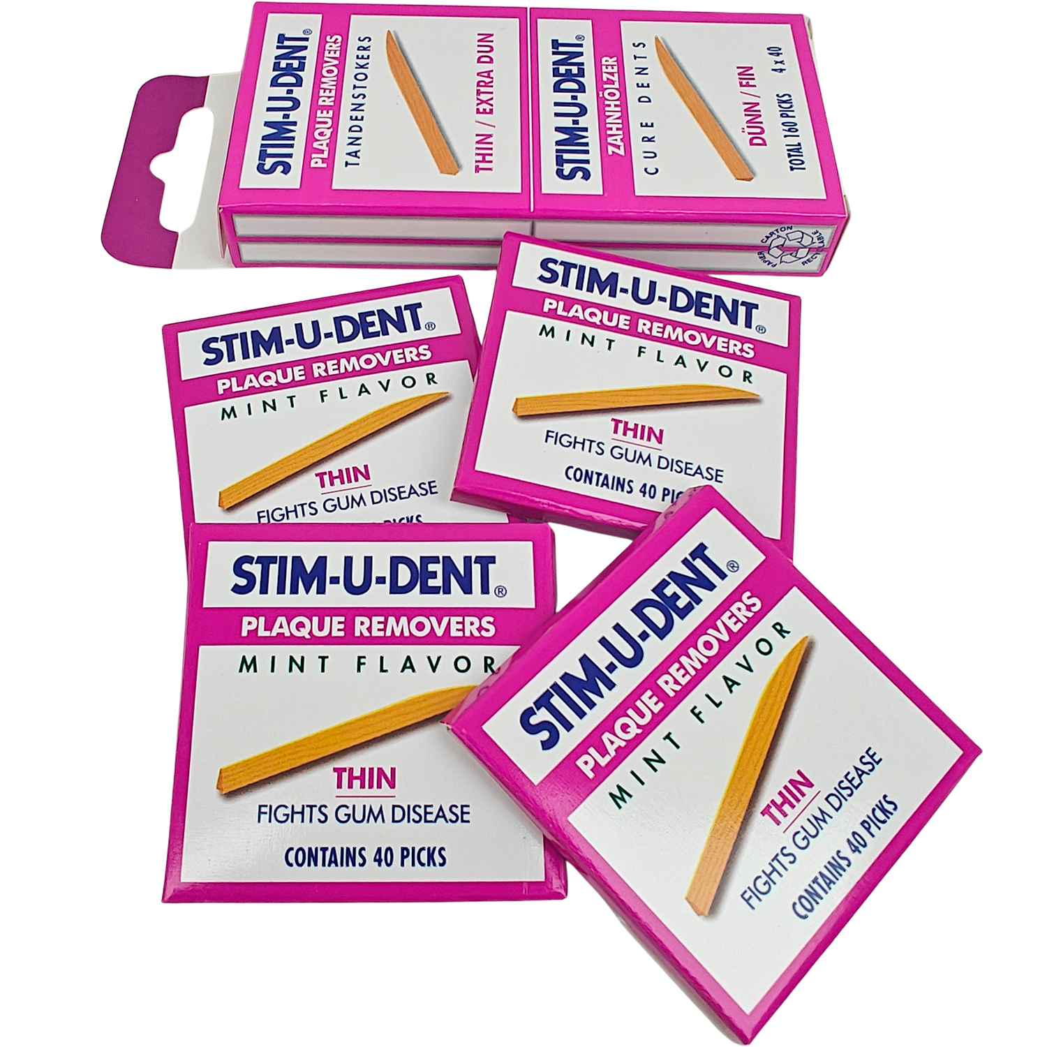 STIM-U-DENT Træ Tandstikker Thin 4 x 40 stk