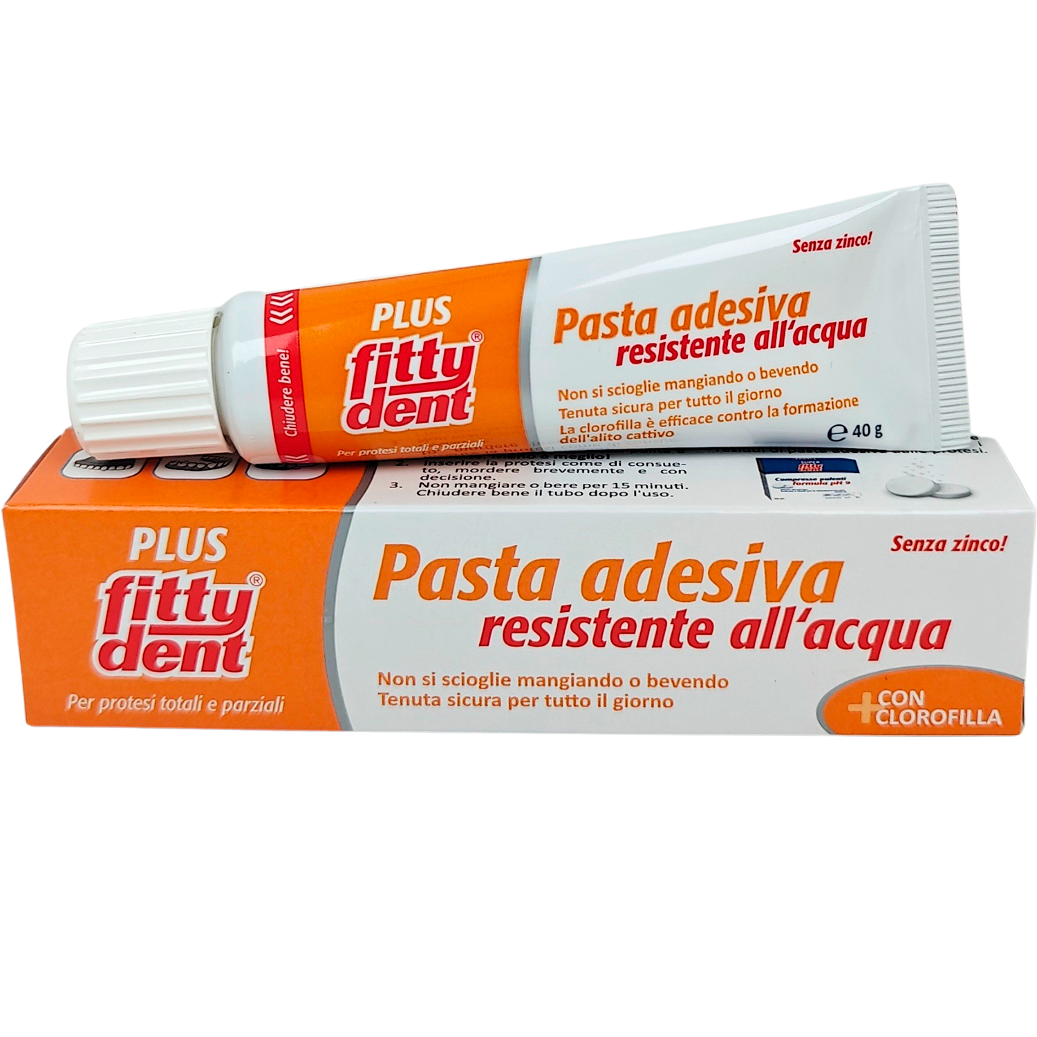 Wasserfester Prothesenkleber ohne Zink FITTYDENT Plus Adhesive 40g