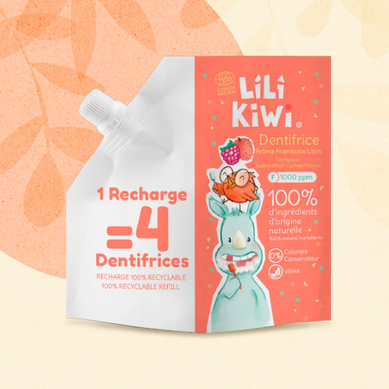 Naturlig Xylitol Kinderzahnpasta LILIKIWI Raspberry-Lychee Refill 120ml