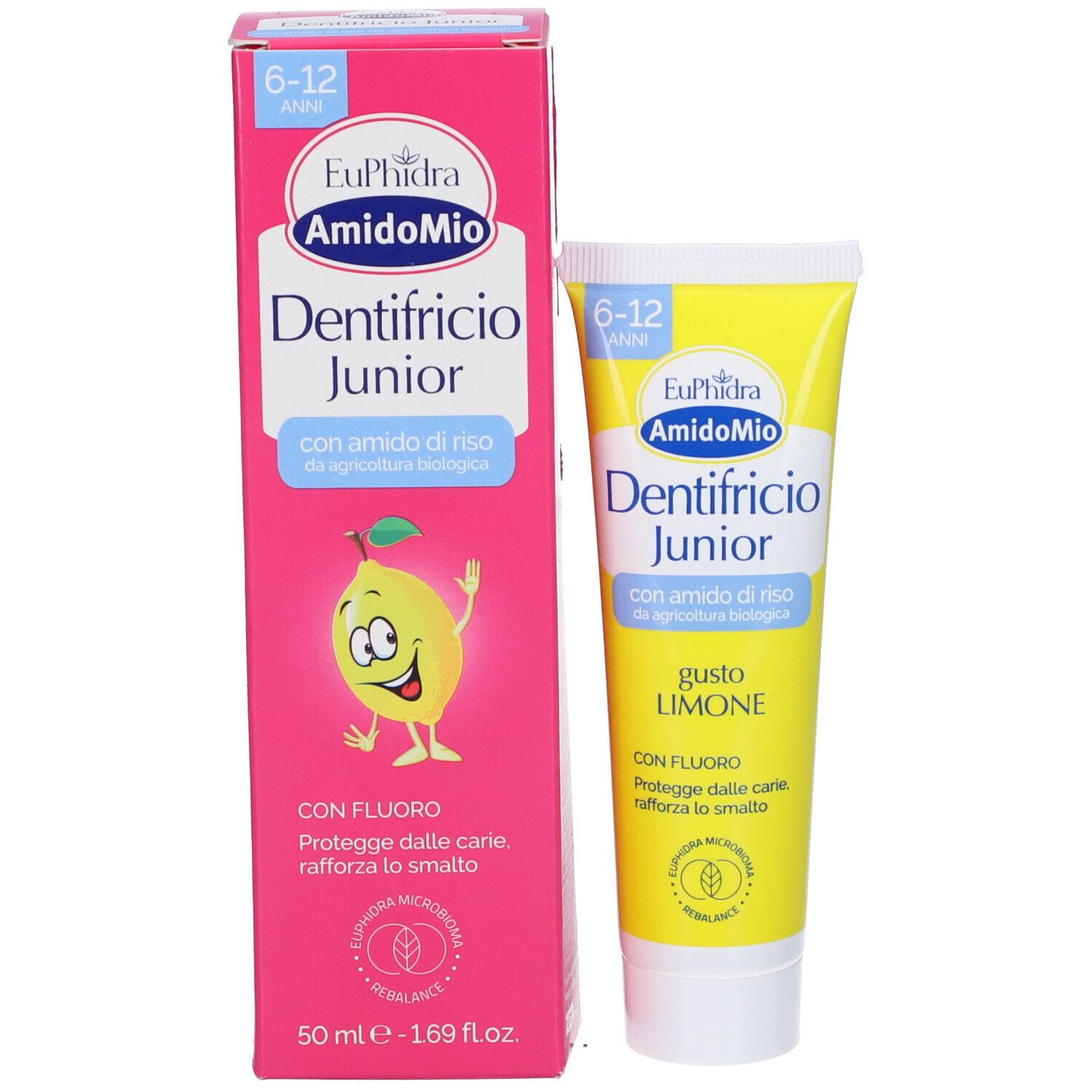 Xylitol Børnetandpasta EUPHIDRA Junior Fresh Lemon 6-12 år 50 ml