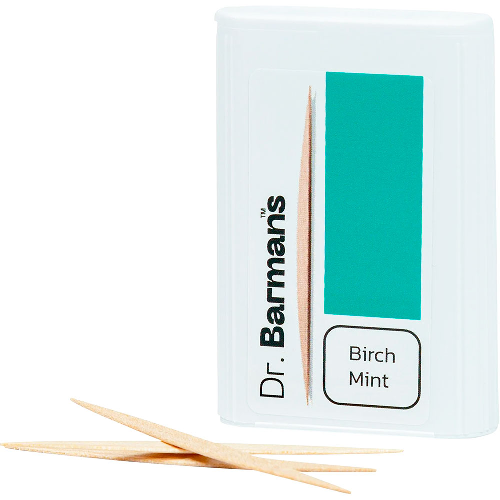 Træ Tandstikker DR. BARMAN ́S Birch Mint Dobbel-ended 100 stk.