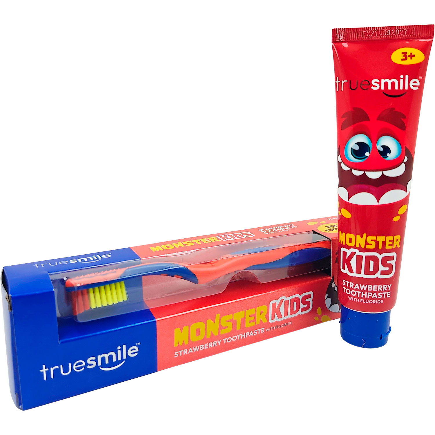 Kinderzahnpasta TRUESMILE Monster Kids Strawberry 75ml + Zahnbürste