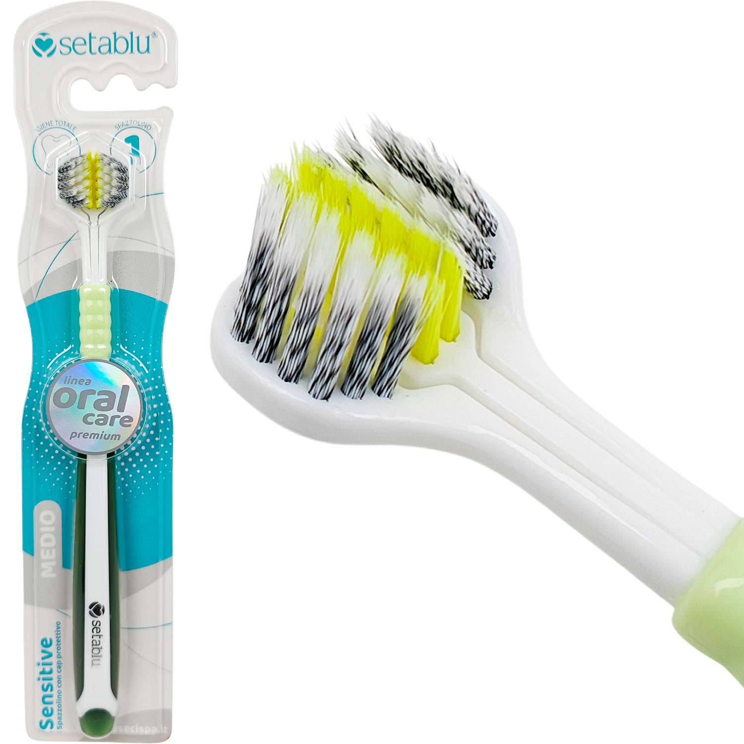 3-seitige Zahnbürste SETABLU Sensitive Oral Care Premium 3-Zone Medium
