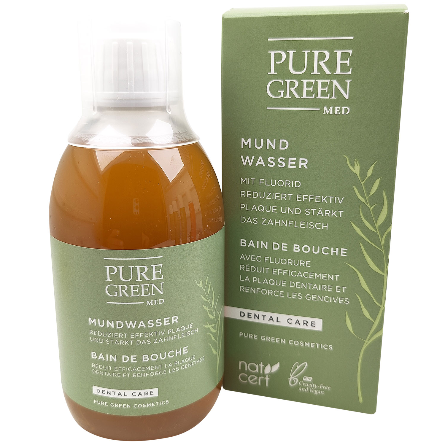 Xylitol Munddusche med Højt Fluorindhold PURE GREEN Green Tea 300 ml.