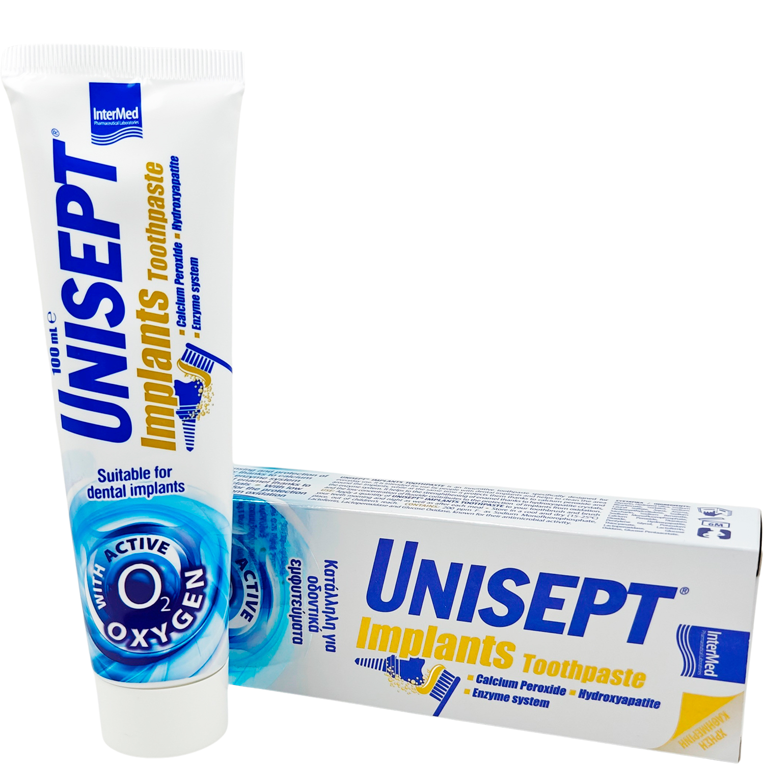 Hydroxyapatit Zahnpasta UNISEPT Active Oxygen Implants - besonders geeignet für Implantate (100 ml.)