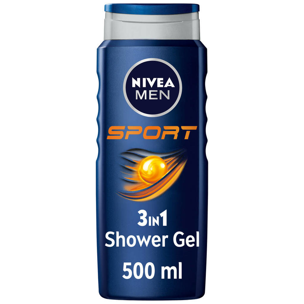 NIVEA MEN Shower Gel Sport 3 In 1 (500 ml) - Shower Gel fra Nivea