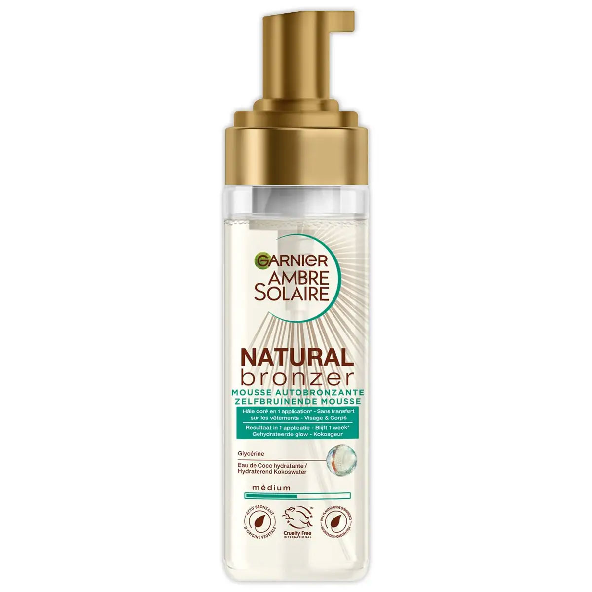 Garnier Ambre Solaire Natural Bronzer Self Tan Mousse Medium 200 ml