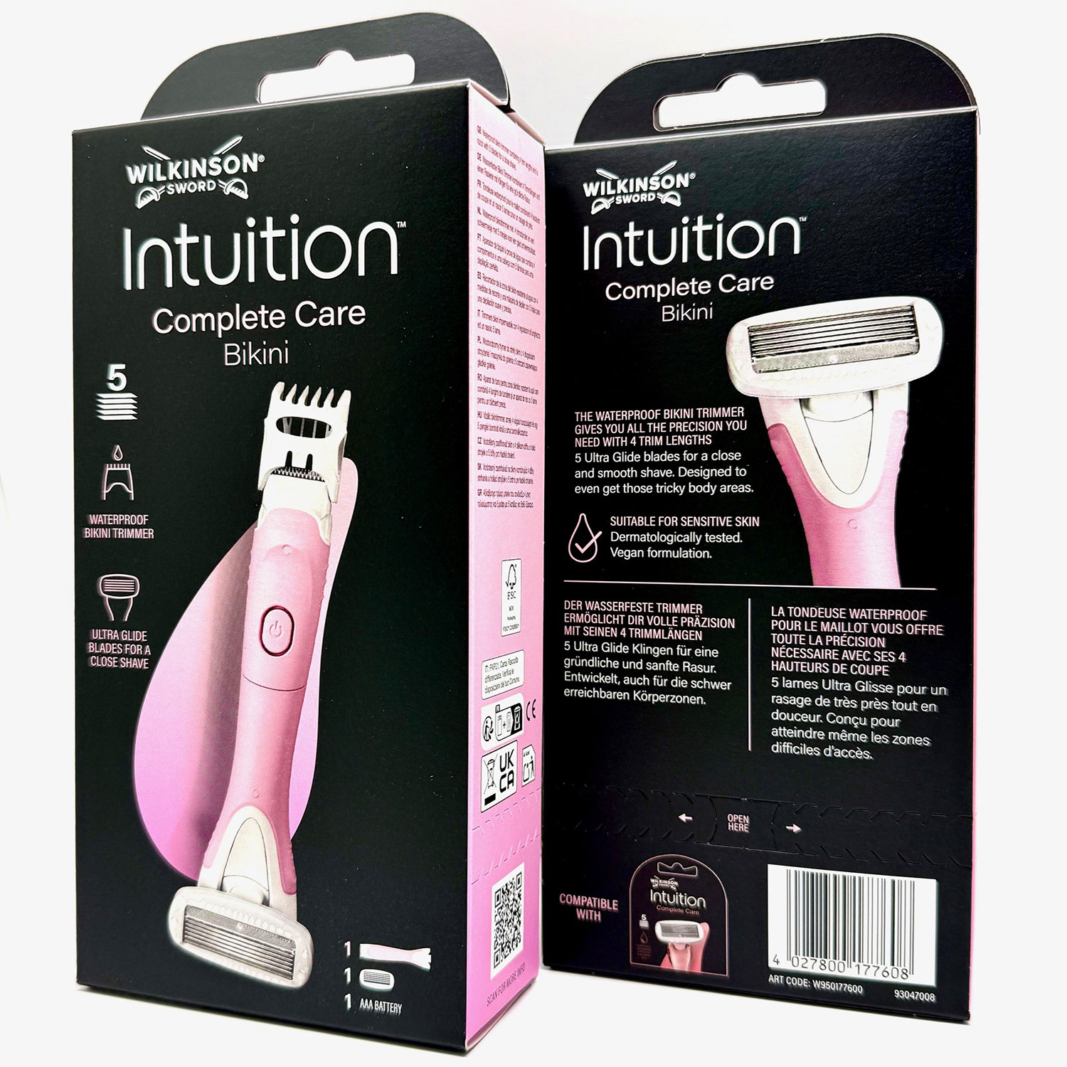 2-i-1 intim trimmer og skraber Wilkinson Sword Intuition Complete Care Bikini