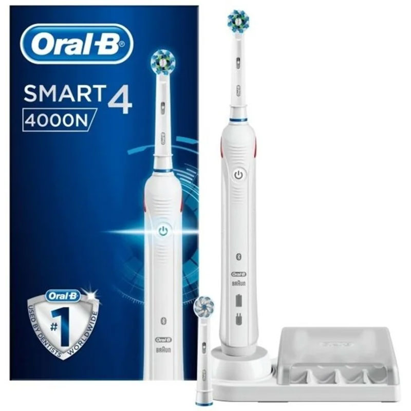 Oral-B SMART 4 4000n Elektrische Zahnbürste + 2 Bürstenköpfe + Halter