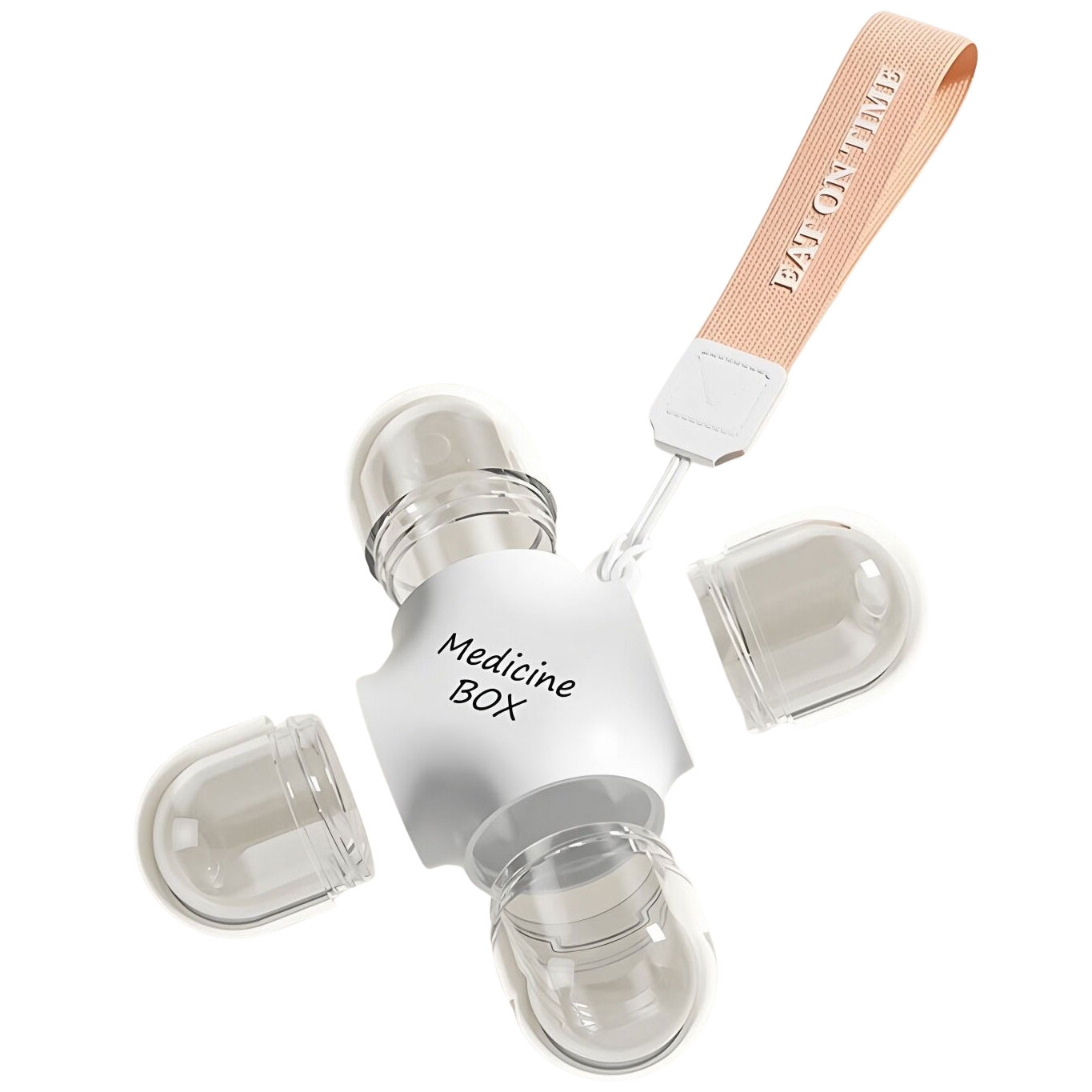Tragbare Mini-Pillendose mit 4 Fächern kompakte Medikamentenbox für unterwegs