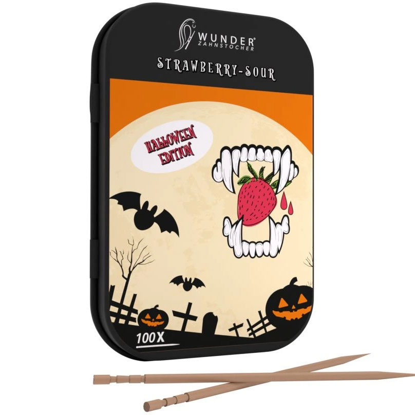 Wunder Tandstikker med smag Strawberry-Sour Metalæske 100 stk. - Wunder Zahnstocher Tandstikker - Tandtråd / Tandstikker / Flosser