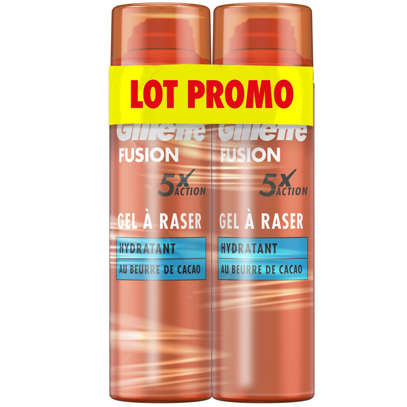 Gillette Fusion 5X Action Hydrating Barbergel Cocoa Butter 2 x 200 ml - Gillette Barberskum / Barbergel