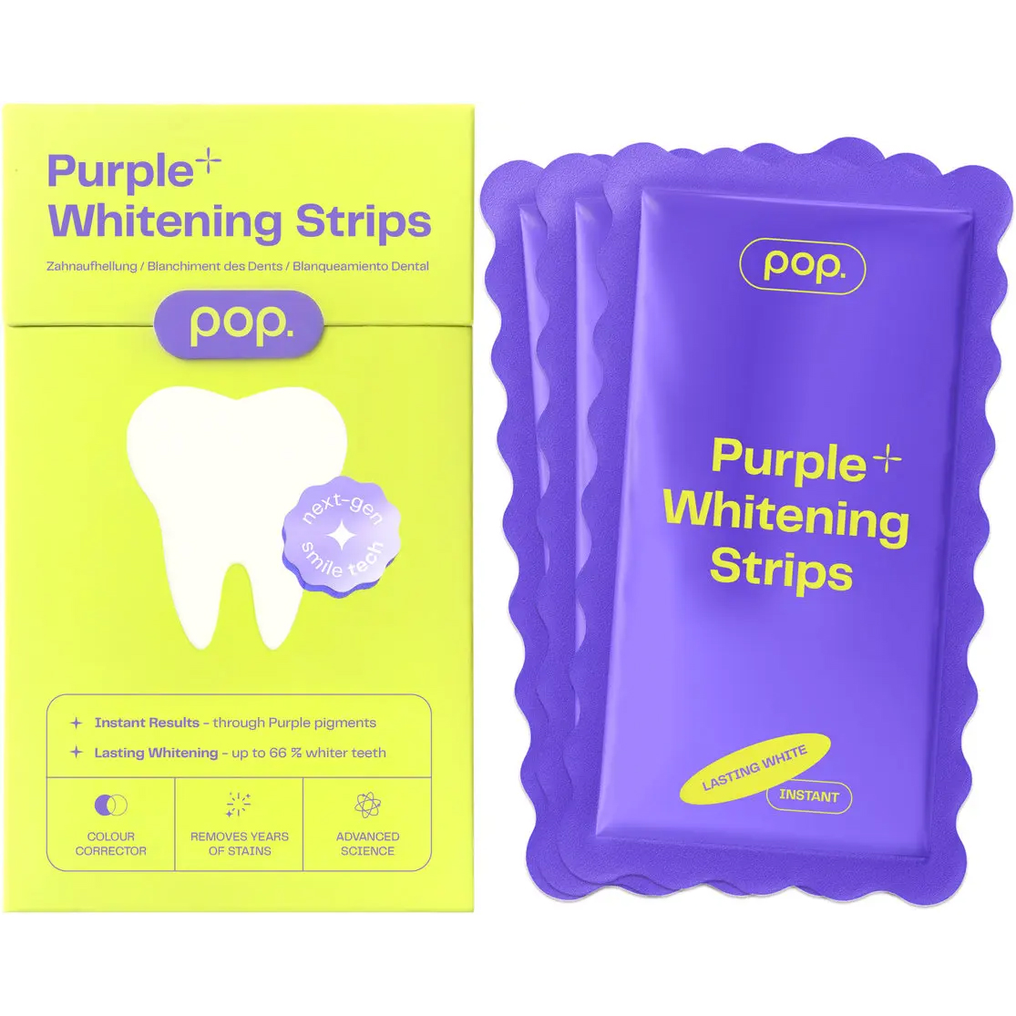 POP Purple Whitening Strips mit PAP & Hydroxyapatit 7 Anwendungen