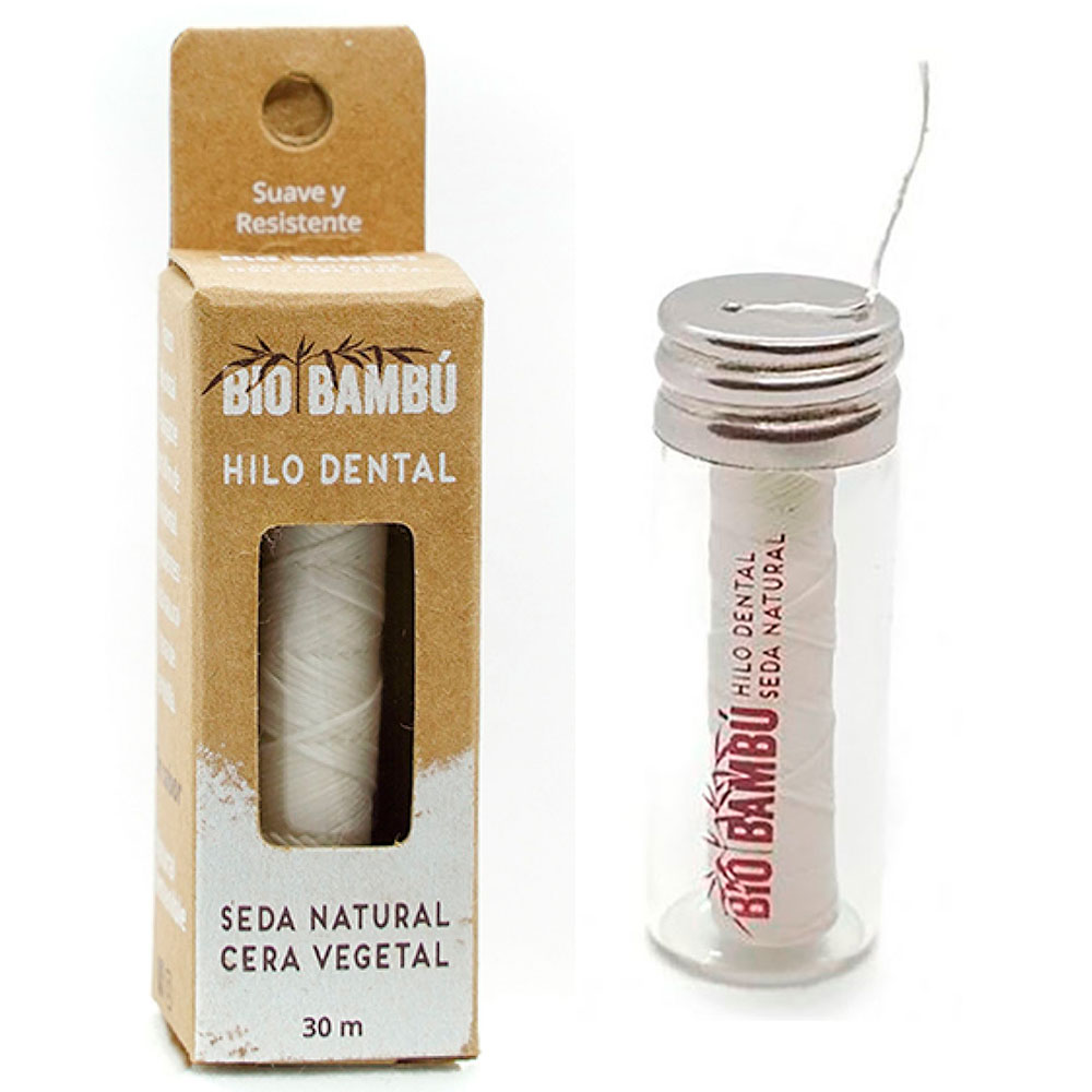 Nachhaltiger Bio BambÑ? -Glasspender für Zahnseide