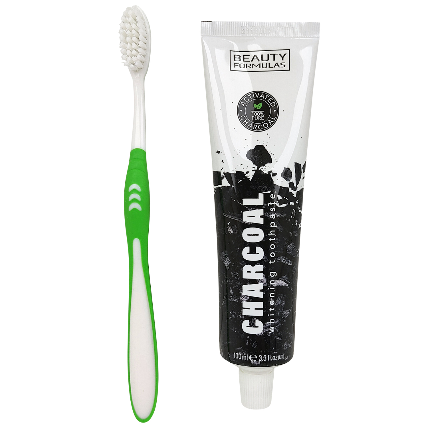 Whitening Zahnpasta + Zahnbürste Beauty Formulas CHARCOAL
