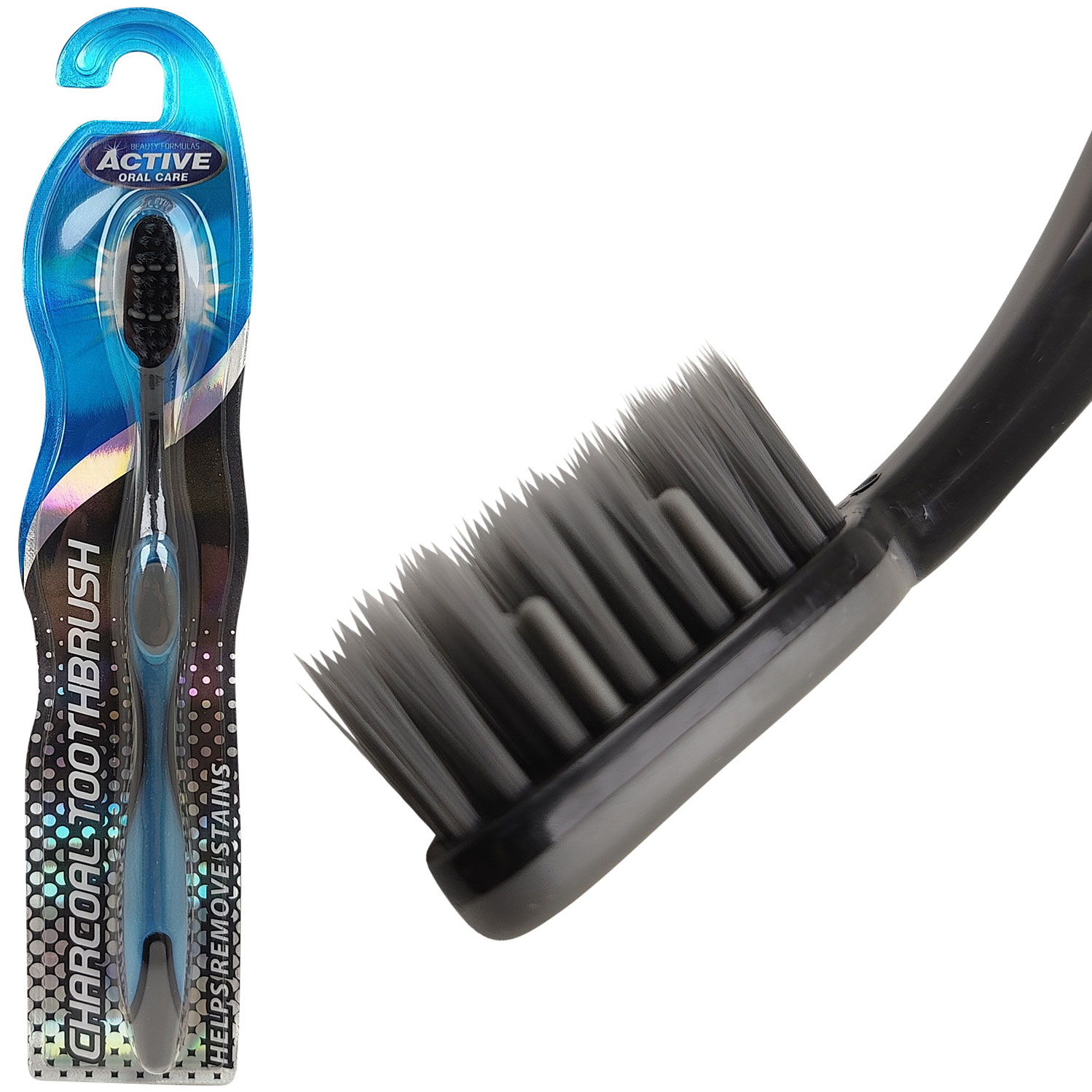 Active Oral Care Aktivkohle-Zahnbürste Whitening