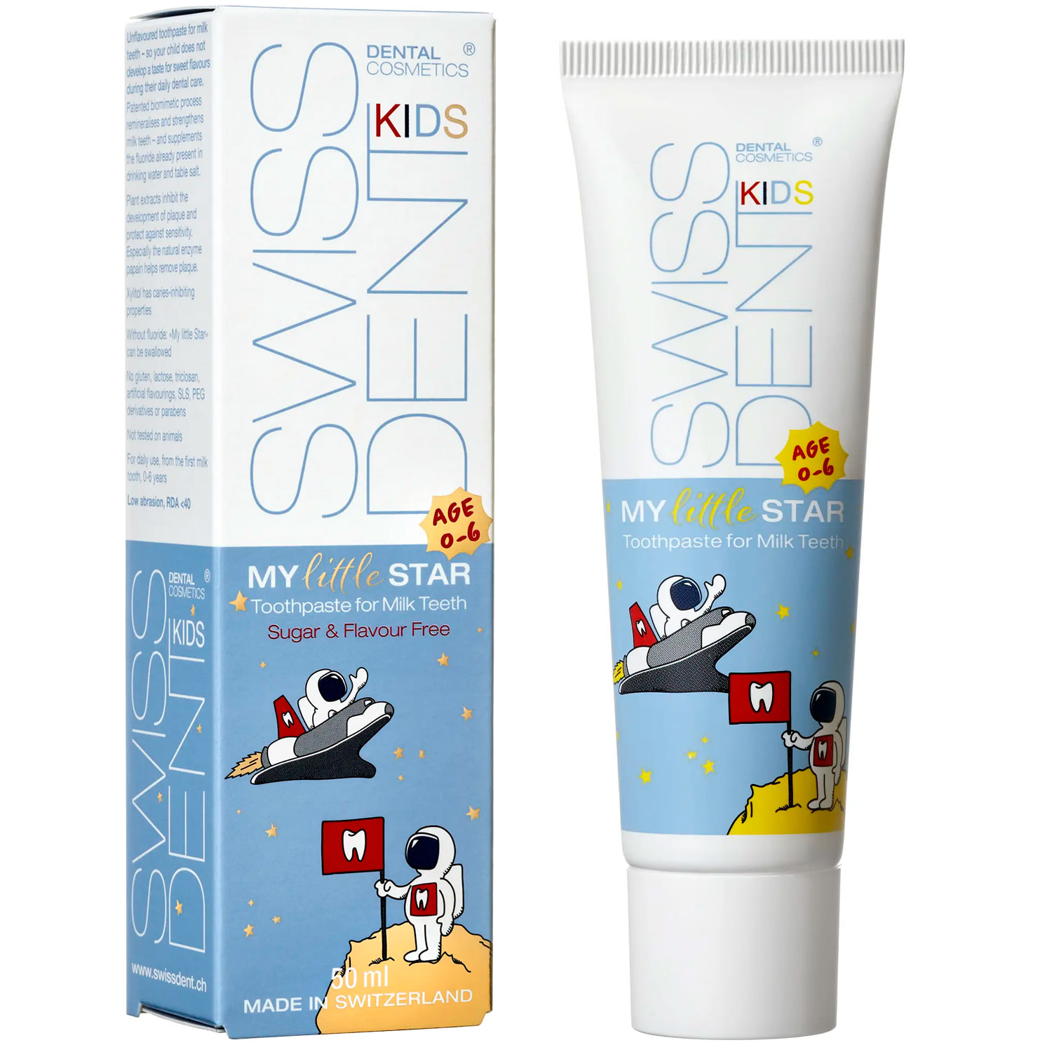 Swissdent Kinderzahnpasta Kids My Little Star 0-6 Jahre 50 ml.