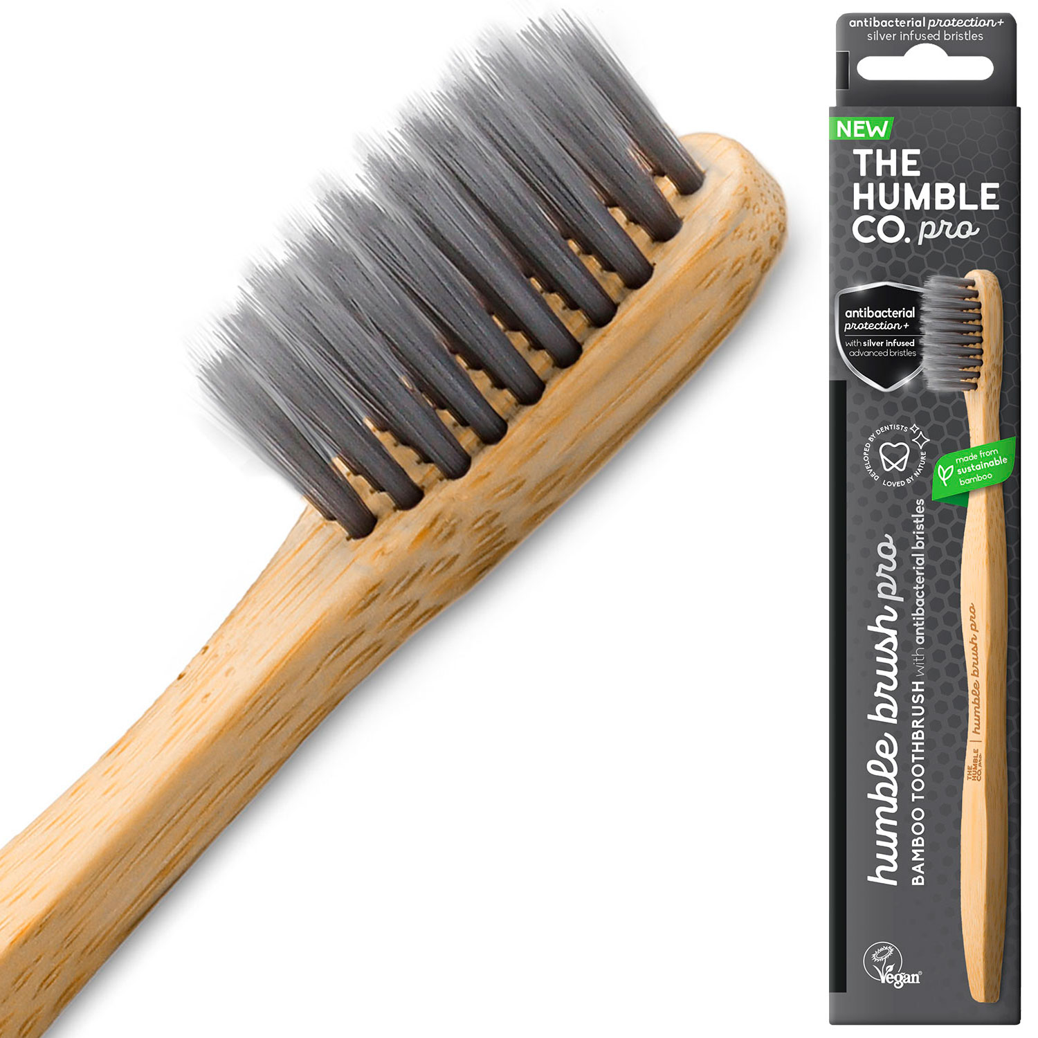 Bambus Tandbørste Humble Co. PRO Silver Ion Antibacterial