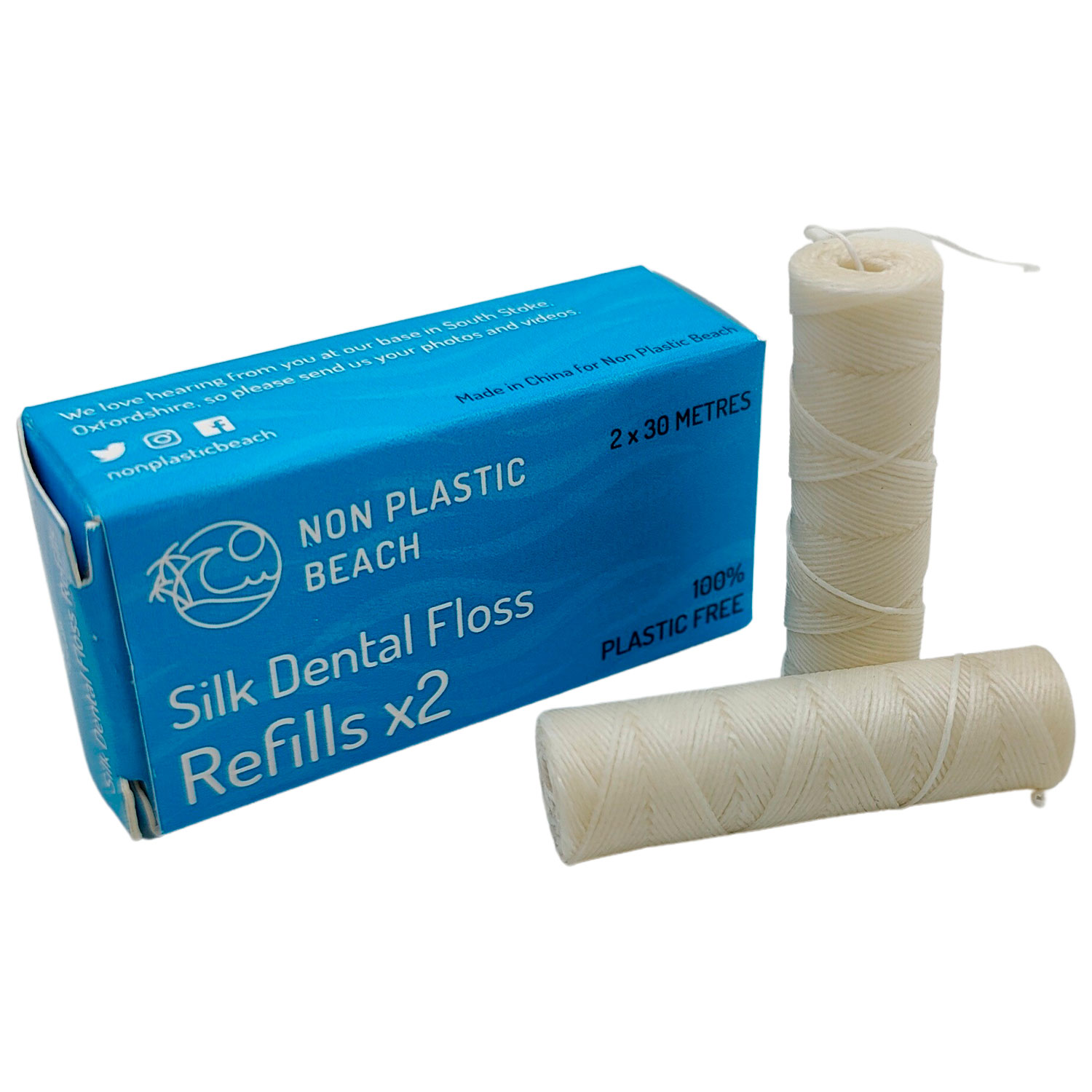 Zahnseide ohne PFAS Non Plastic Beach Nachfüllpackung 2 x 30 mtr.