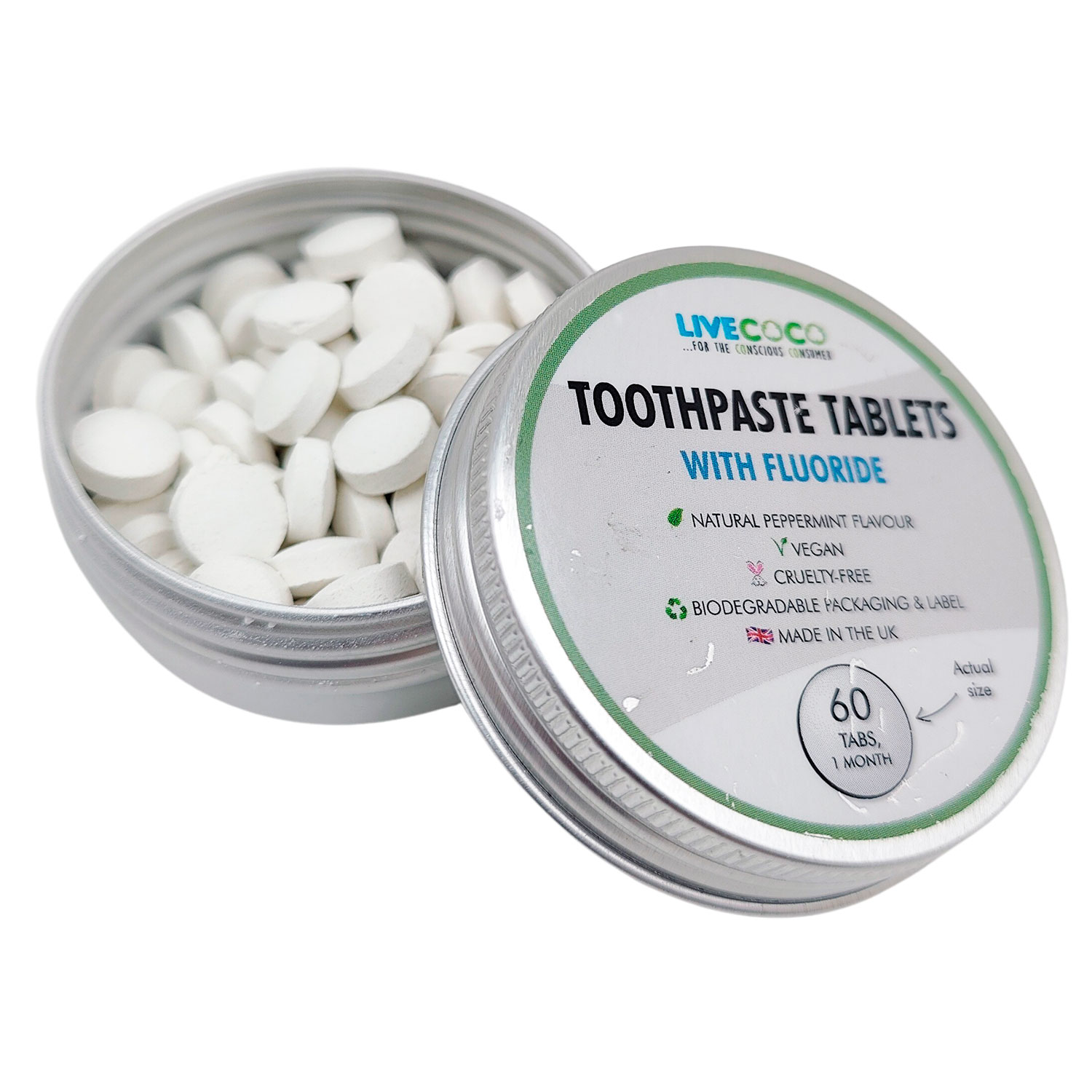 Zahnpastatabletten Live Coco Peppermint Fluoride