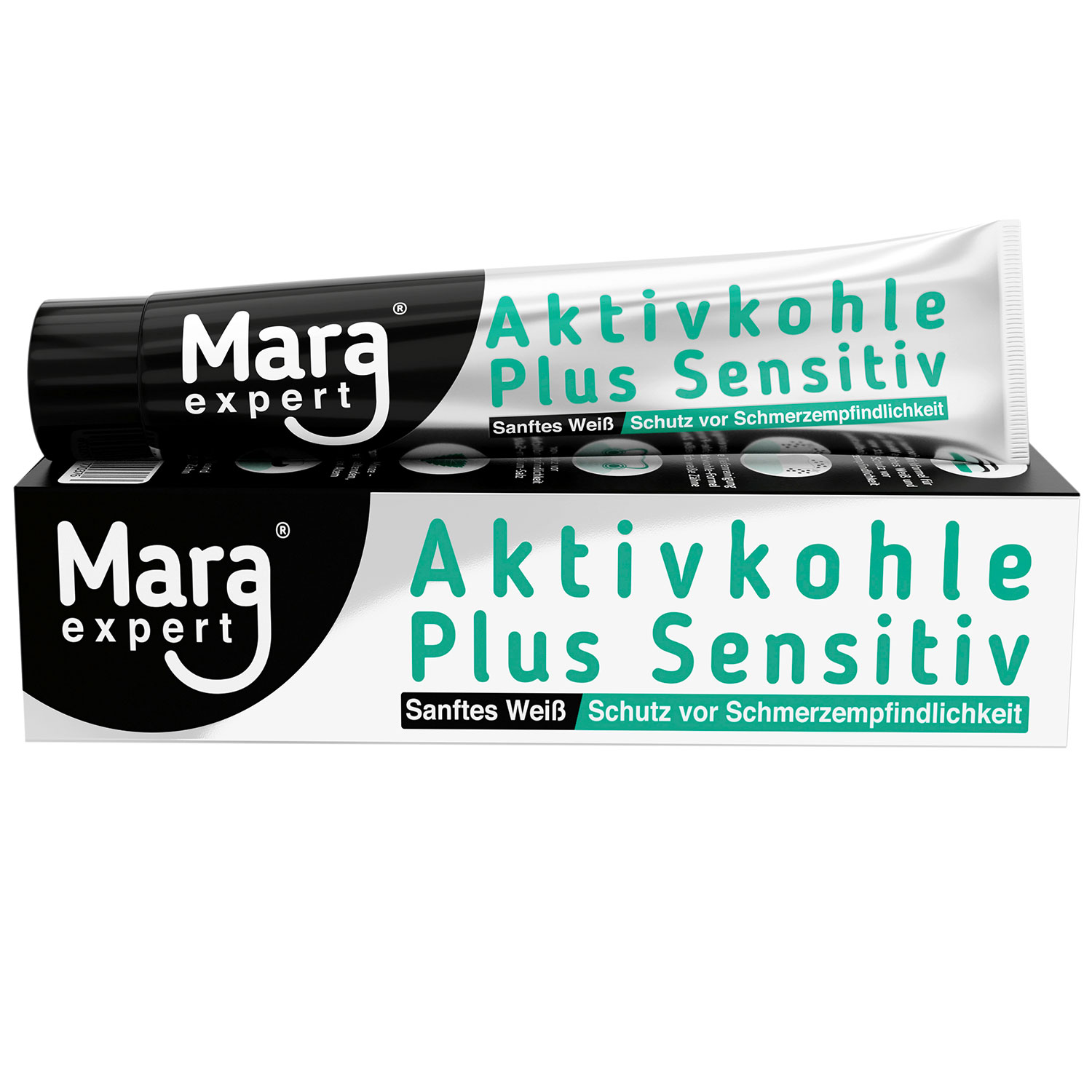 Whitening Tandpasta Mara Expert Charcoal Plus Sensitiv 75 ml - Sort Tandpasta med aktivt kul