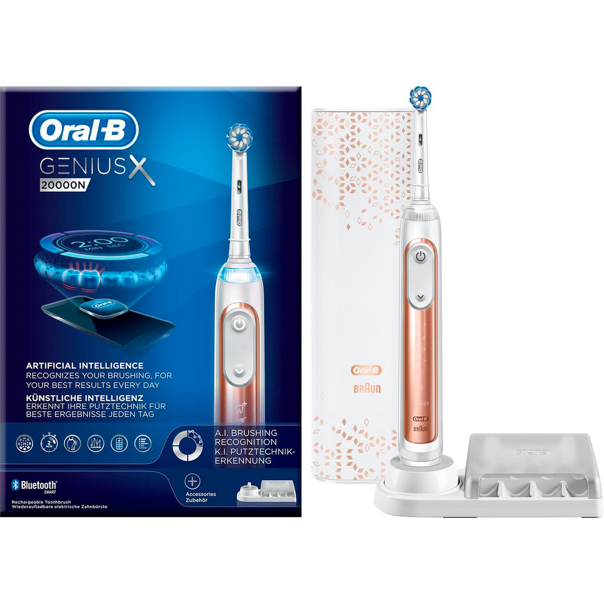 Oral B Genius X 20000 N Rosegold Elektrische Zahnbürste