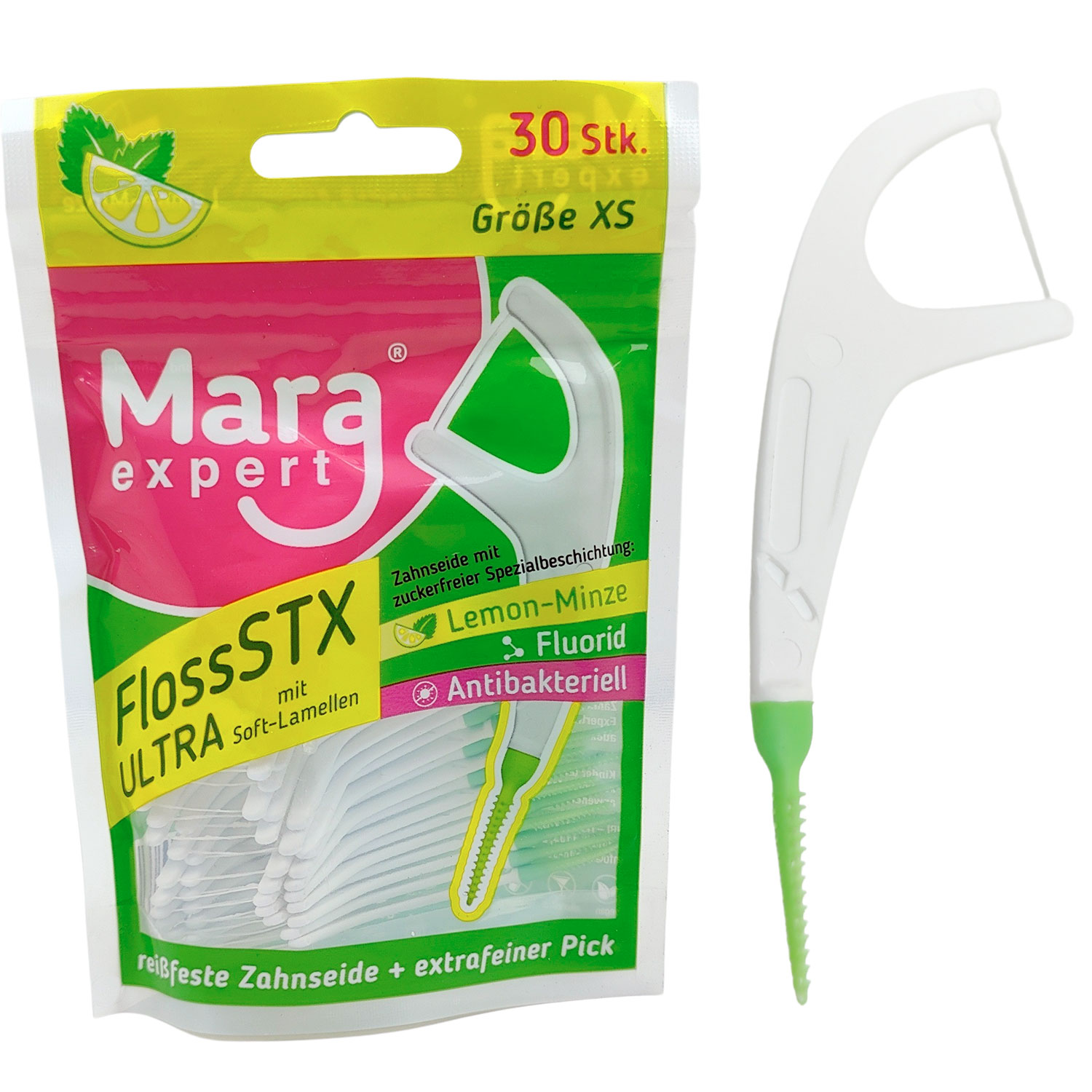 Zahnseide + Zahnstocher Soft Sticks Mara Expert STX Flosser 30 Stk.
