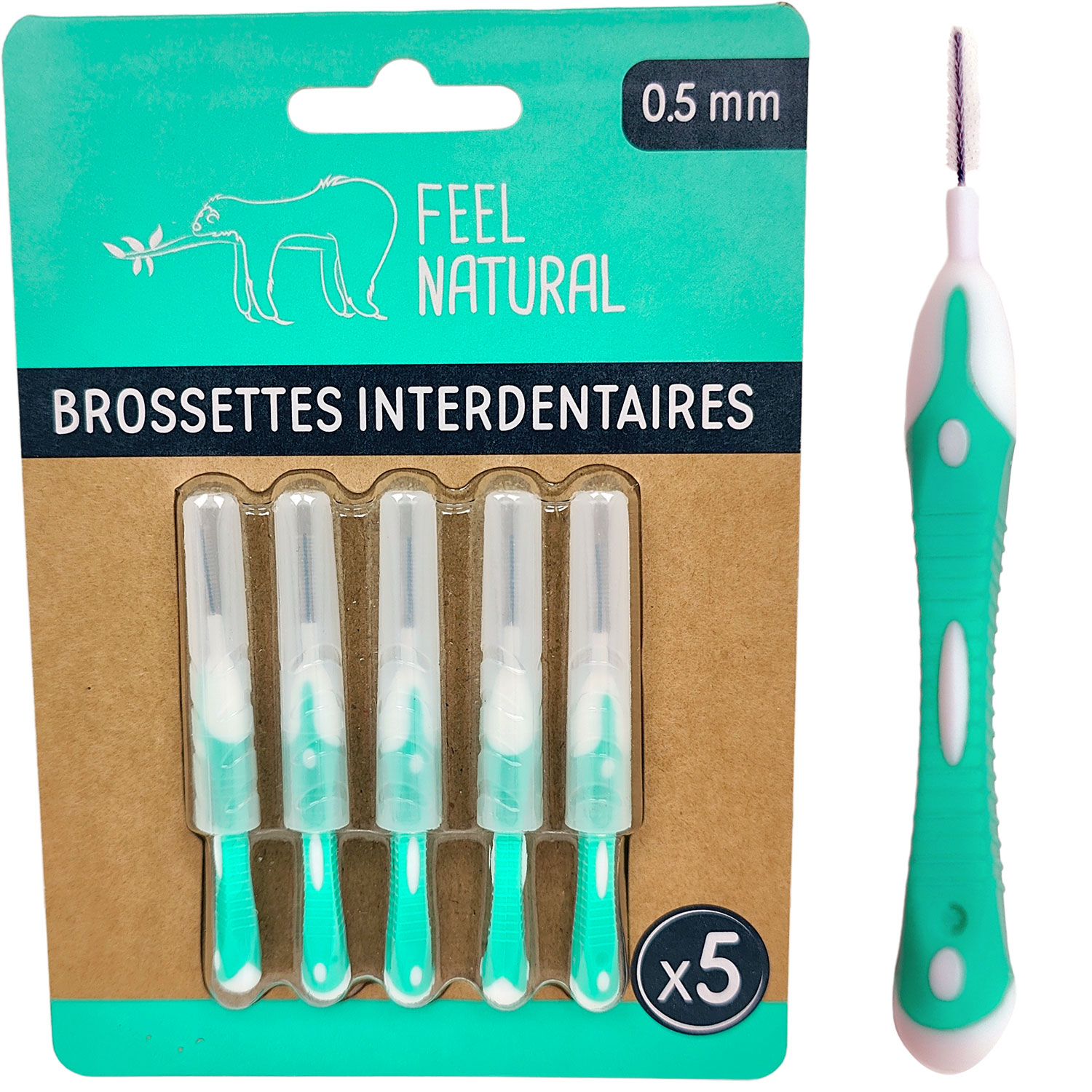 Mellemrumsbørster Feel Natural 0.5 mm GRØN