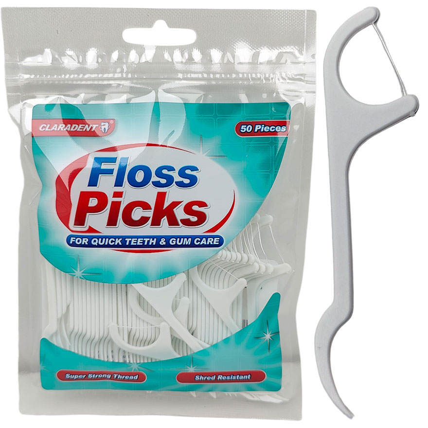 Zahnseide ohne PFAS Claradent Flossers 50 Stk.