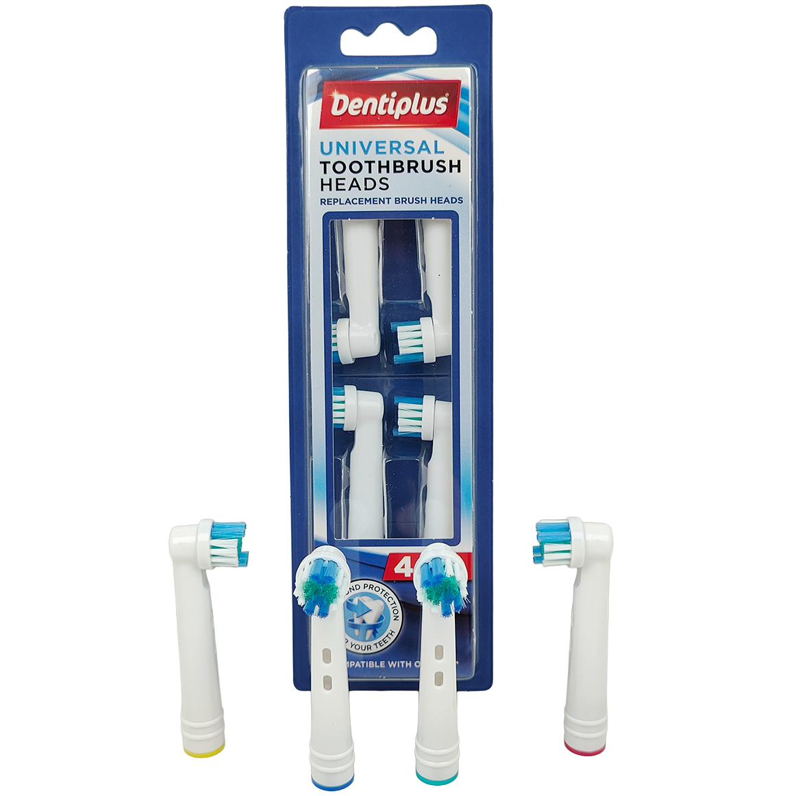 Børstehoveder til Oral-B 4 stk. DENTIPLUS Kompatible
