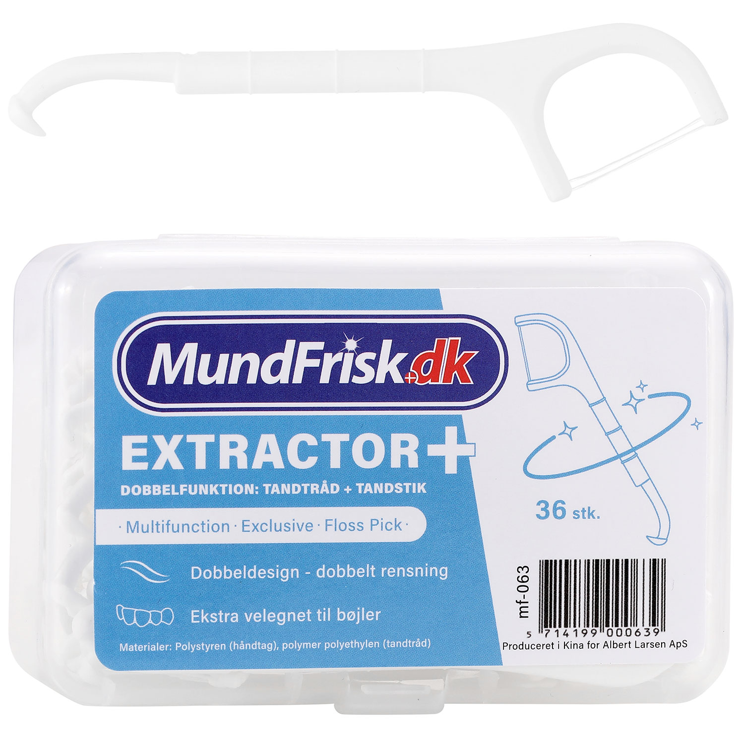 Doppelte Zahnseide + Zahnstocher MundFrisk Extractor+ 36 Stk.