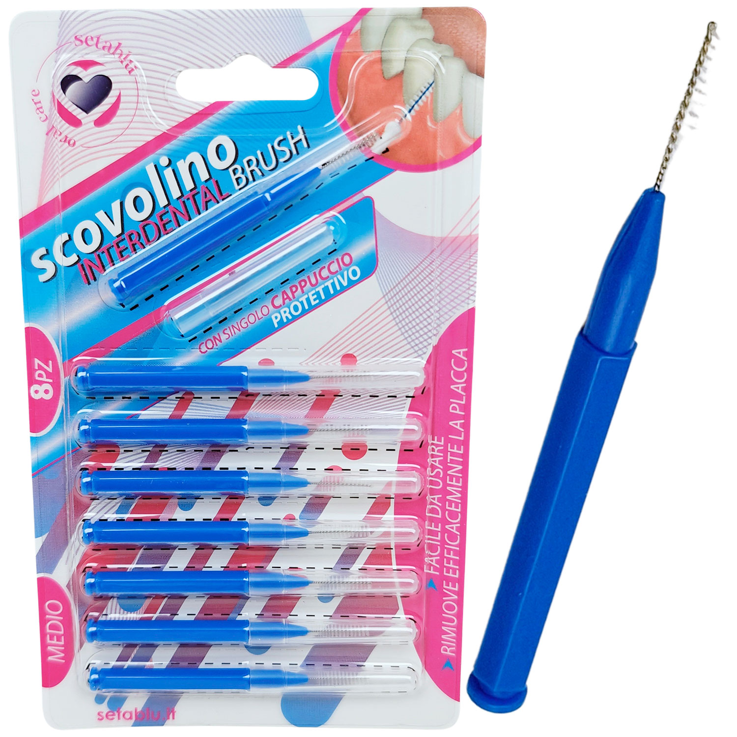 Spaltbürsten 8 Stk. Setablu 0,8 mm