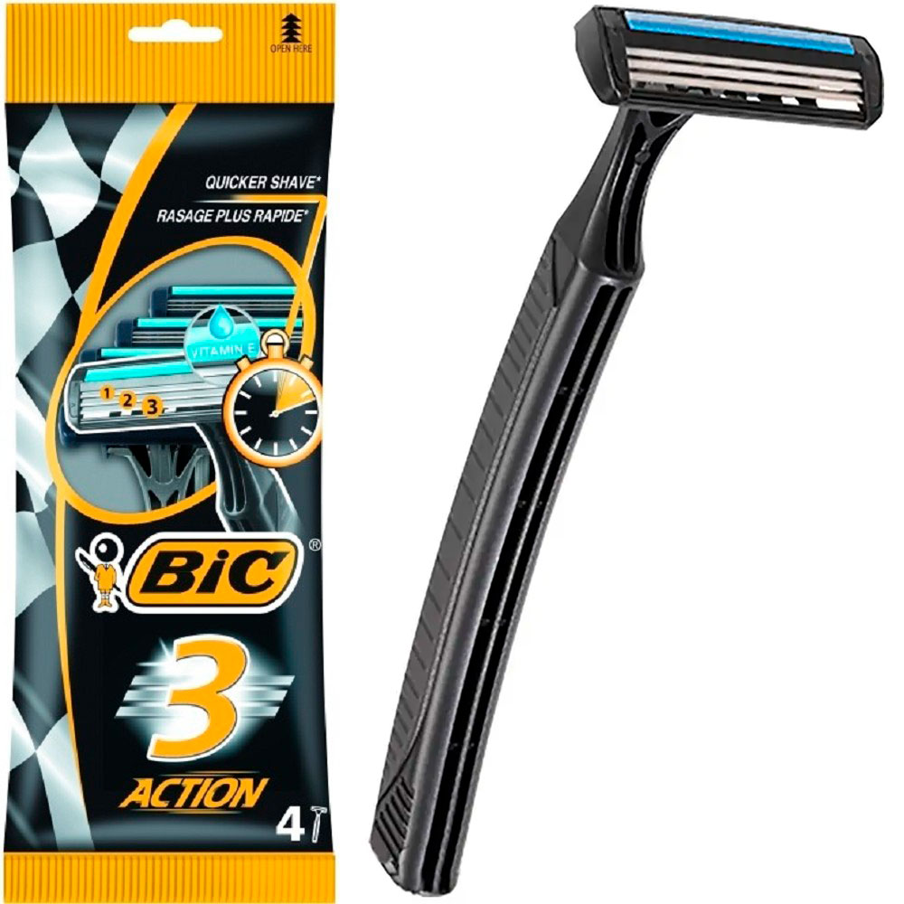 BIC 3 Einwegschaber Action Extra Glide 4 Stk.