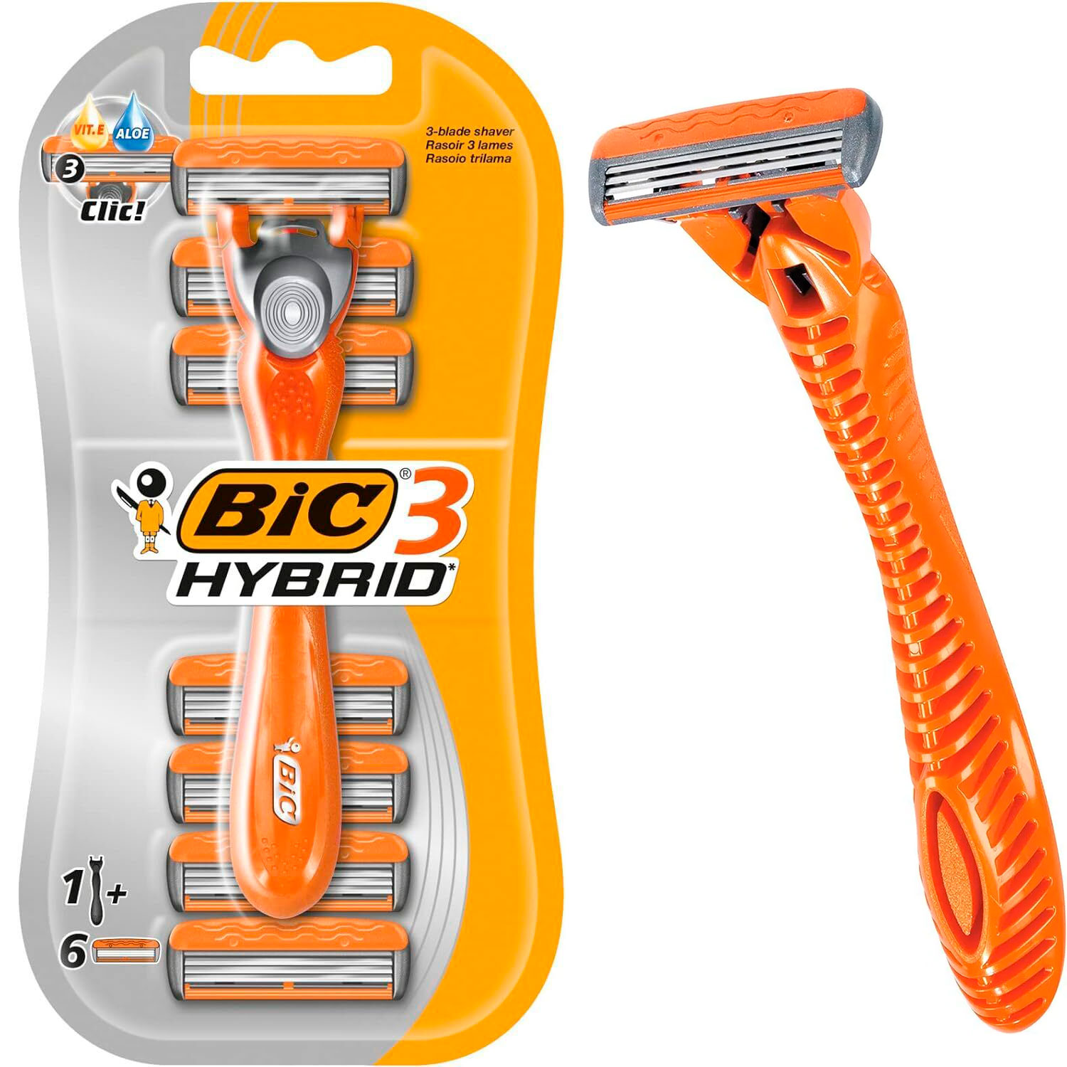 BIC 3 Hybrid All-In- One Rasierer + 6 Rasierklingen