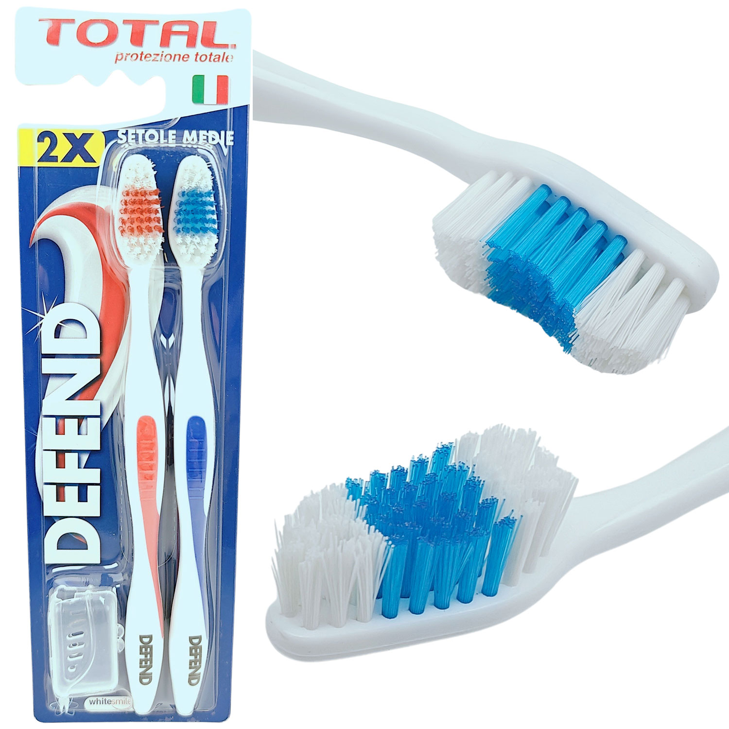 DEFEND Zahnbürsten 2 Stück Medium