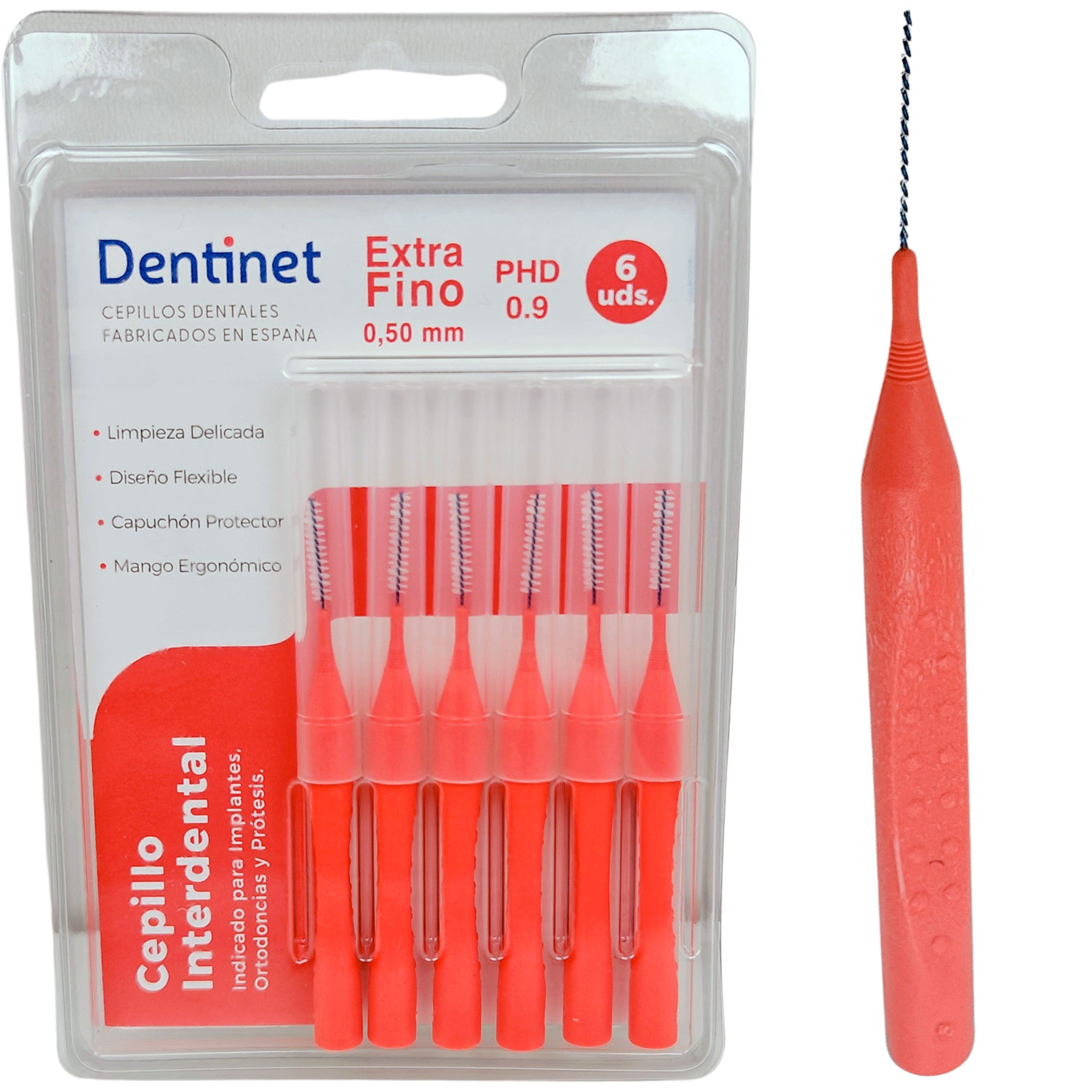 Dentinet Mellemrumsbørster 6 stk. Extra Fine 0.5 mm PHD 0.9