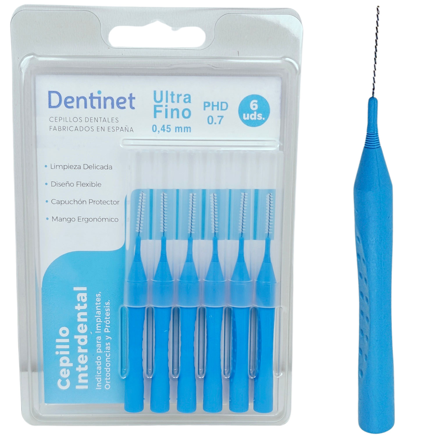 Dentinet Mellemrumsbørster 6 stk. Ultra Fine 0.45 mm PHD 0.7