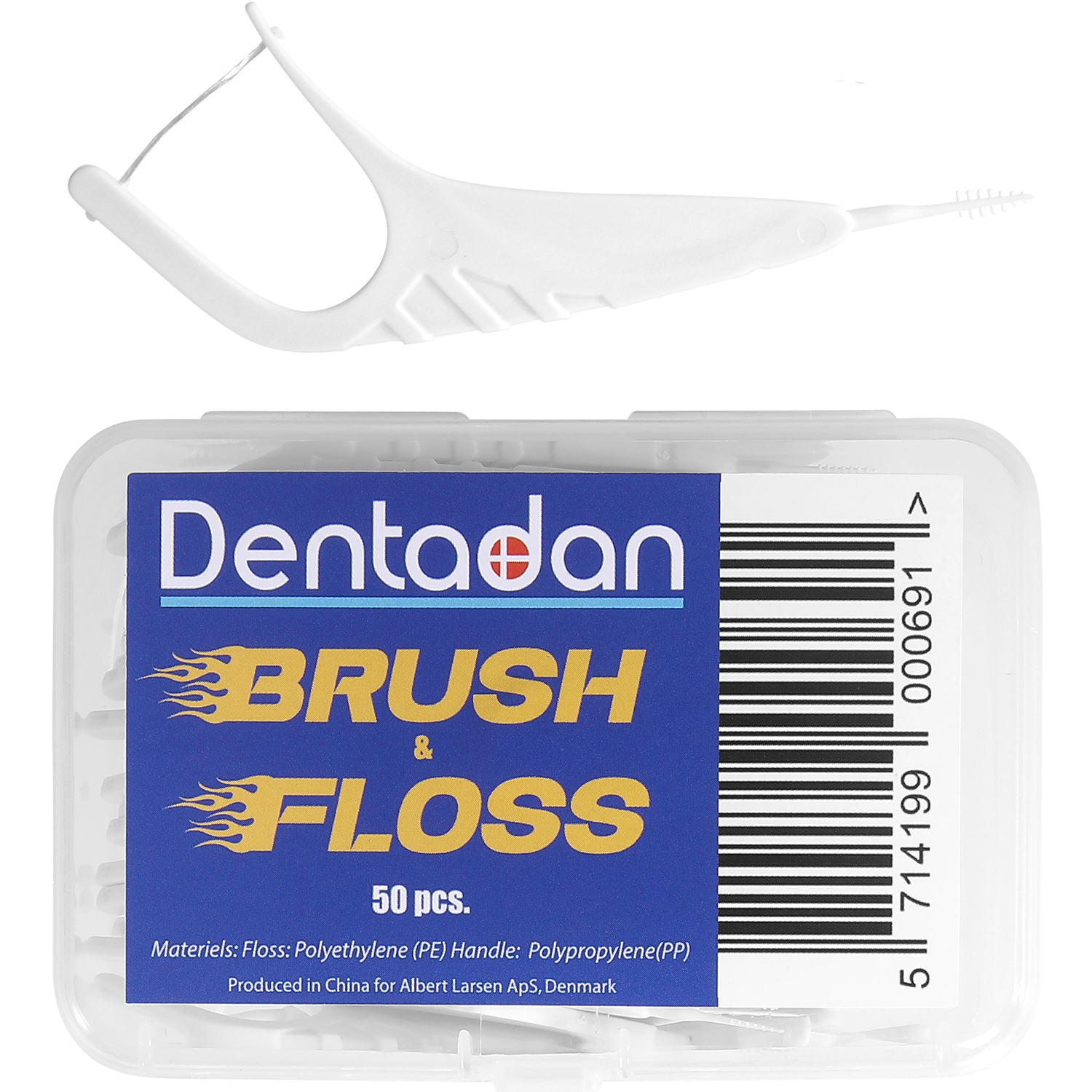 Dentadan Brush & Floss Flosser Zahnseide + Bürste für Lücken 50 Stk.