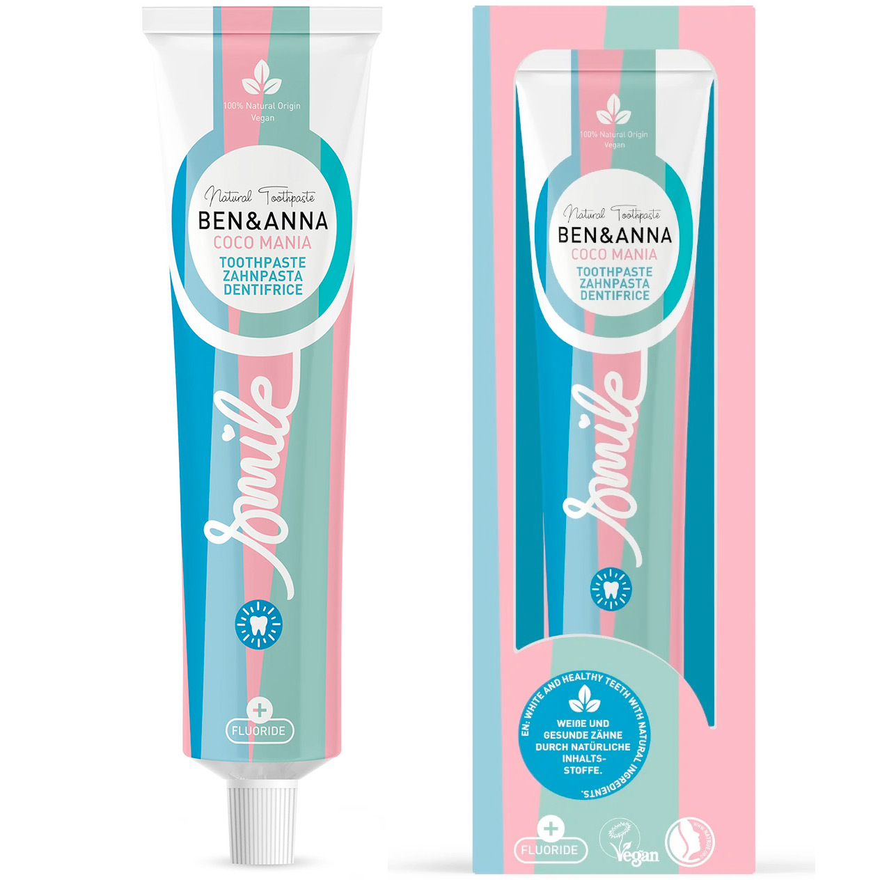 Naturlig Tandpasta BEN & ANNA Coco Mania Fluor 75 ml.