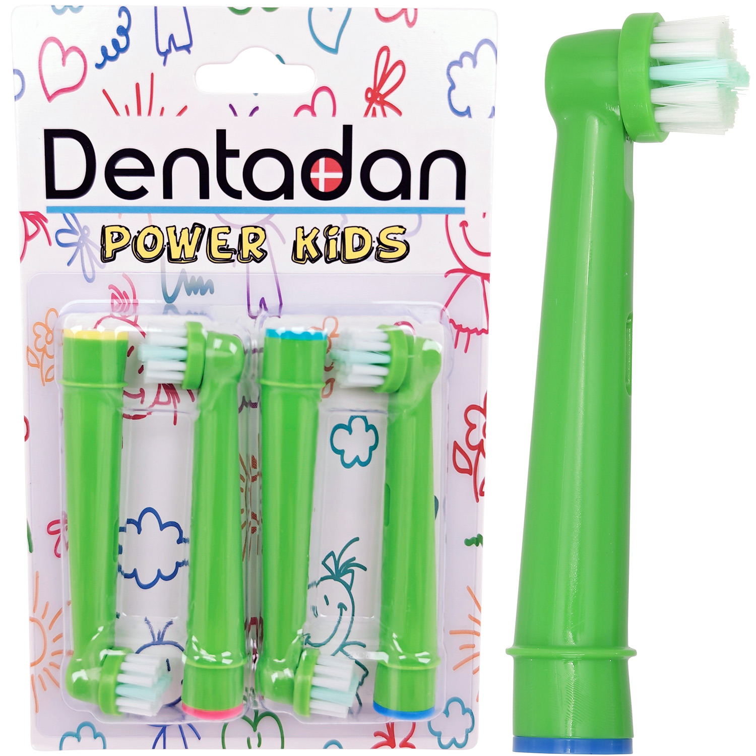 Dentadan Bürstenköpfe für Kinder GREEN Oral-B kompatibel