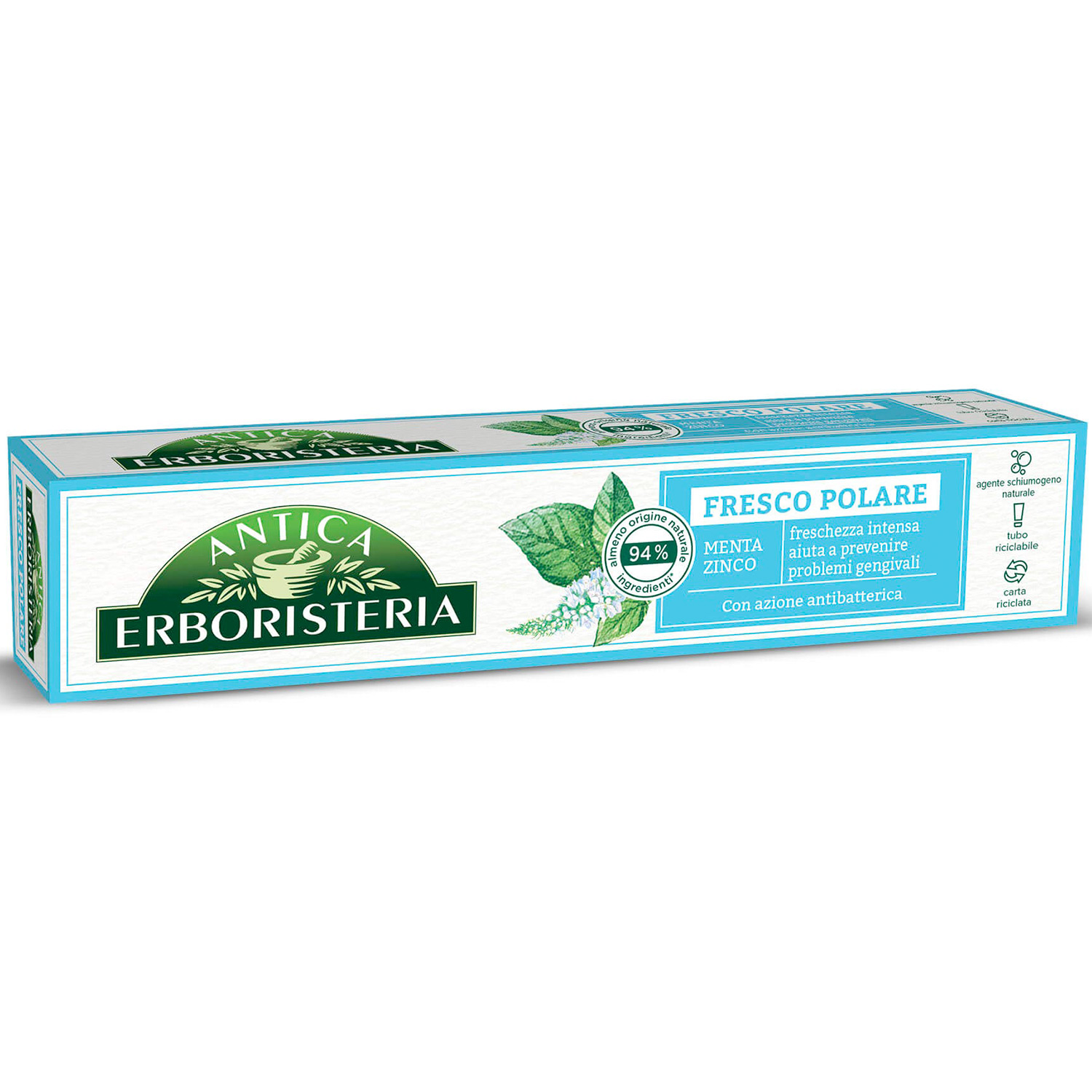 Natürliche Kräuterzahnpasta ANTICA Erboristeria Fresh Polar 75 ml.