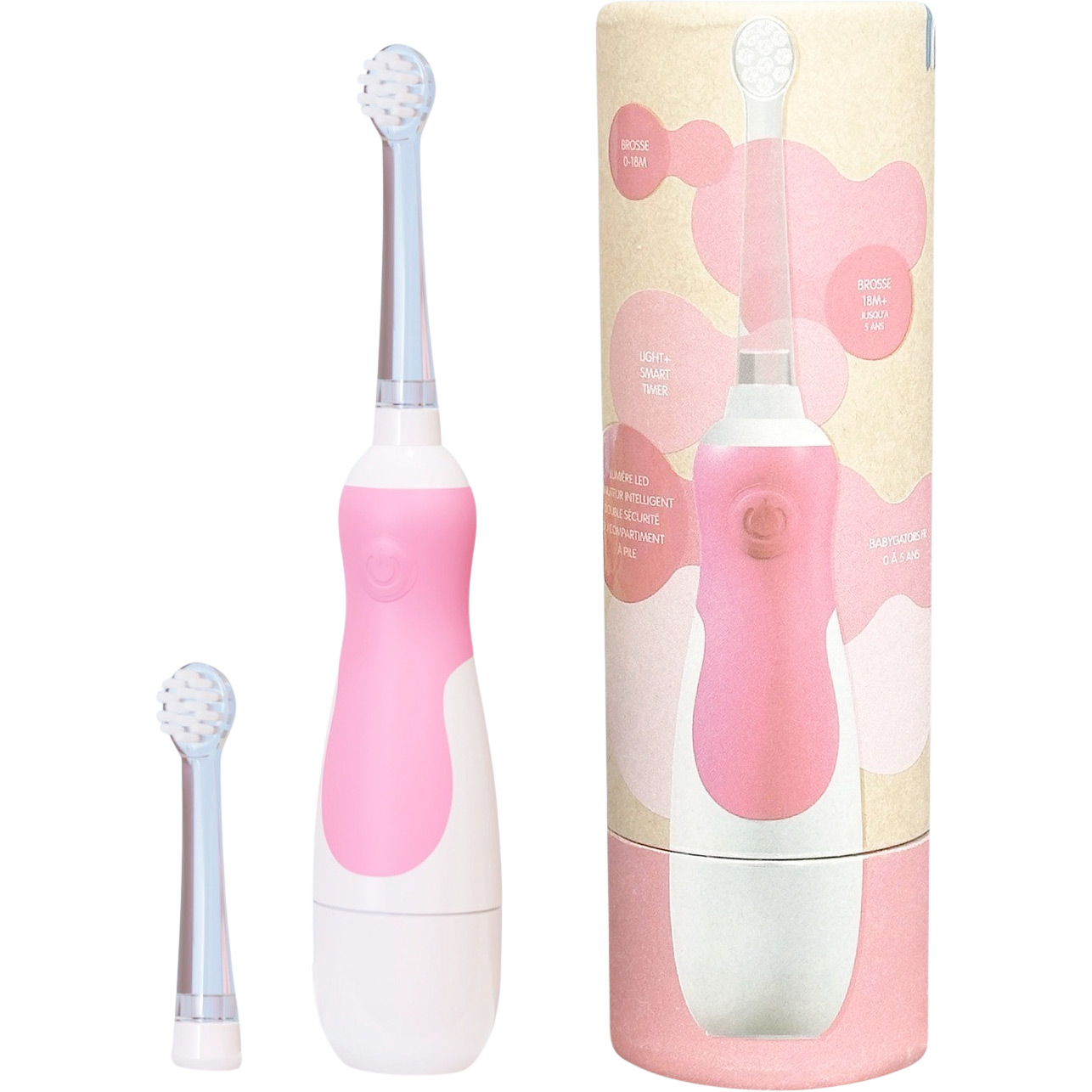 Elektrische Zahnbürste Baby LES BABYGATORS 0-5 Jahre Sonic Battery PINK