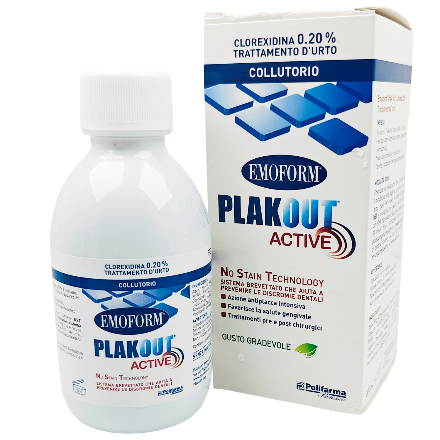 Chlorhexidin 0,20 % Mundwasser EMOFORM PlakOut Active Shock Treatment 200 ml.
