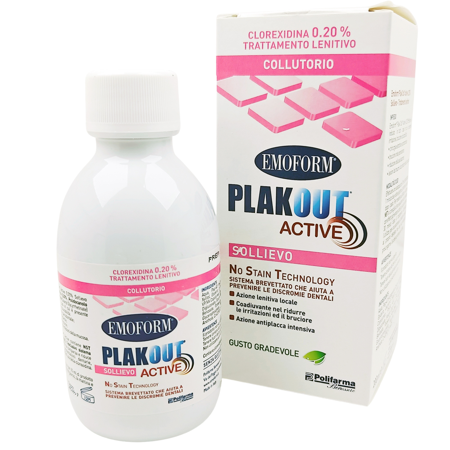 Chlorhexidin 0,20 % Mundwasser EMOFORM PlakOut Active Beruhigende Treatment 200 ml.