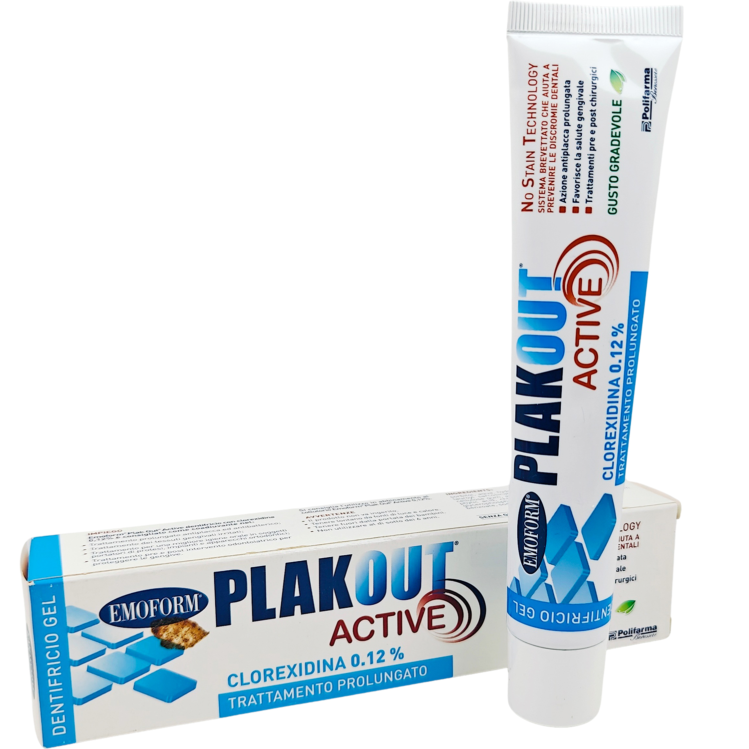 Klorhexedin Tandpasta Gel 0,12 % EMOFORM Plakout Active 75 ml.