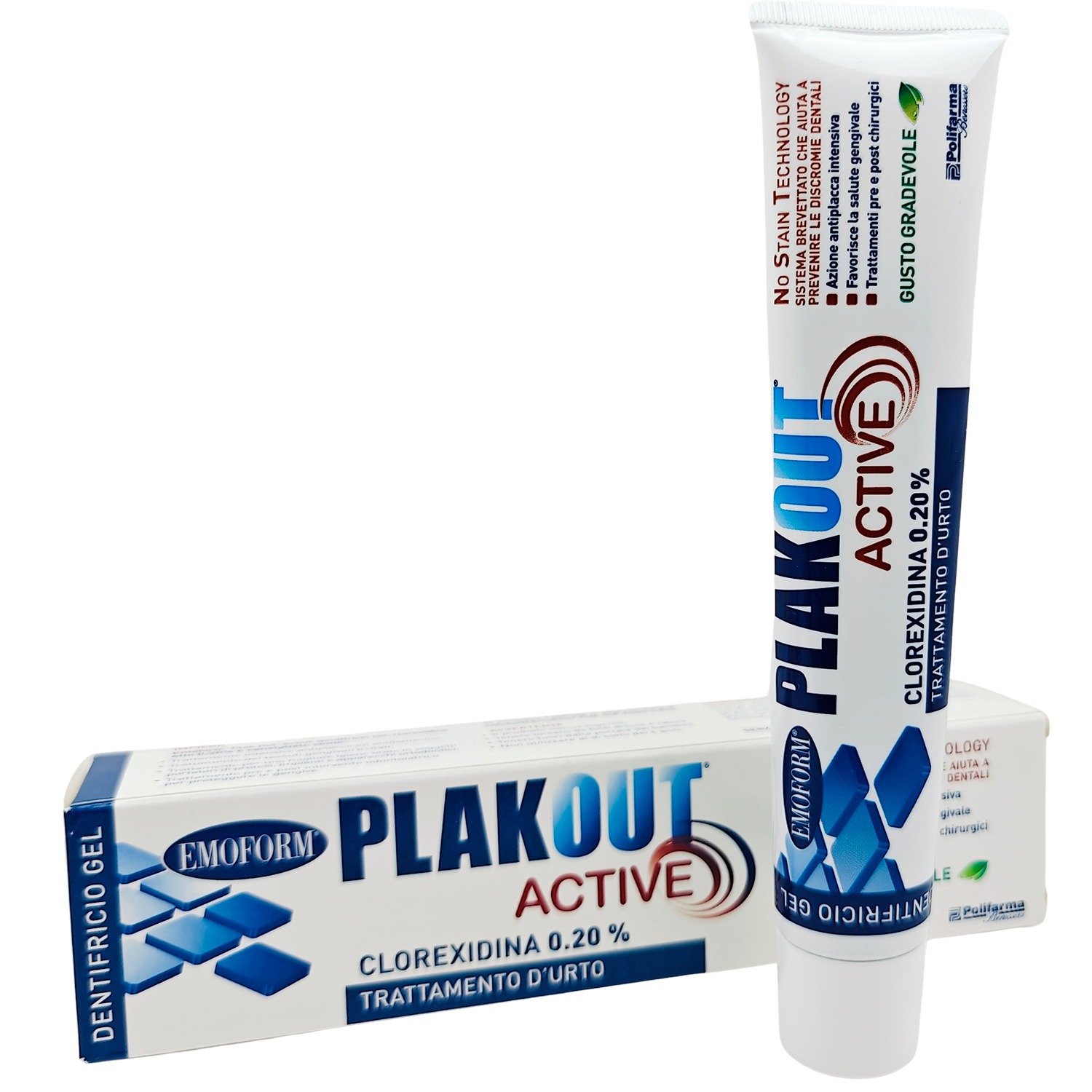 Klorhexedin Tandpasta Gel 0,20 % EMOFORM Plakout Active Shock Treatment 75 ml.