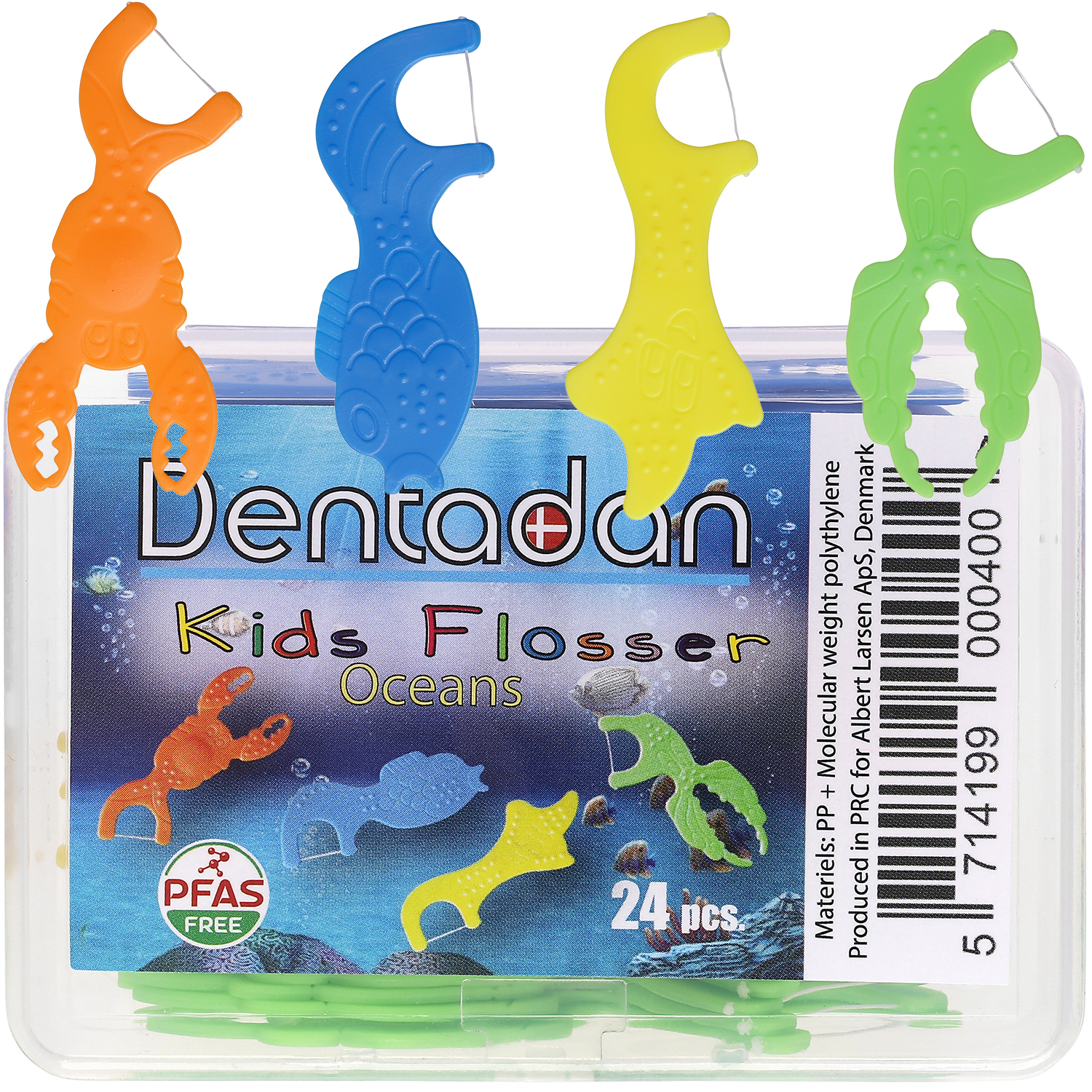 Tandtråds-bøjler til børn DENTADAN Ocean Flosser 24 stk